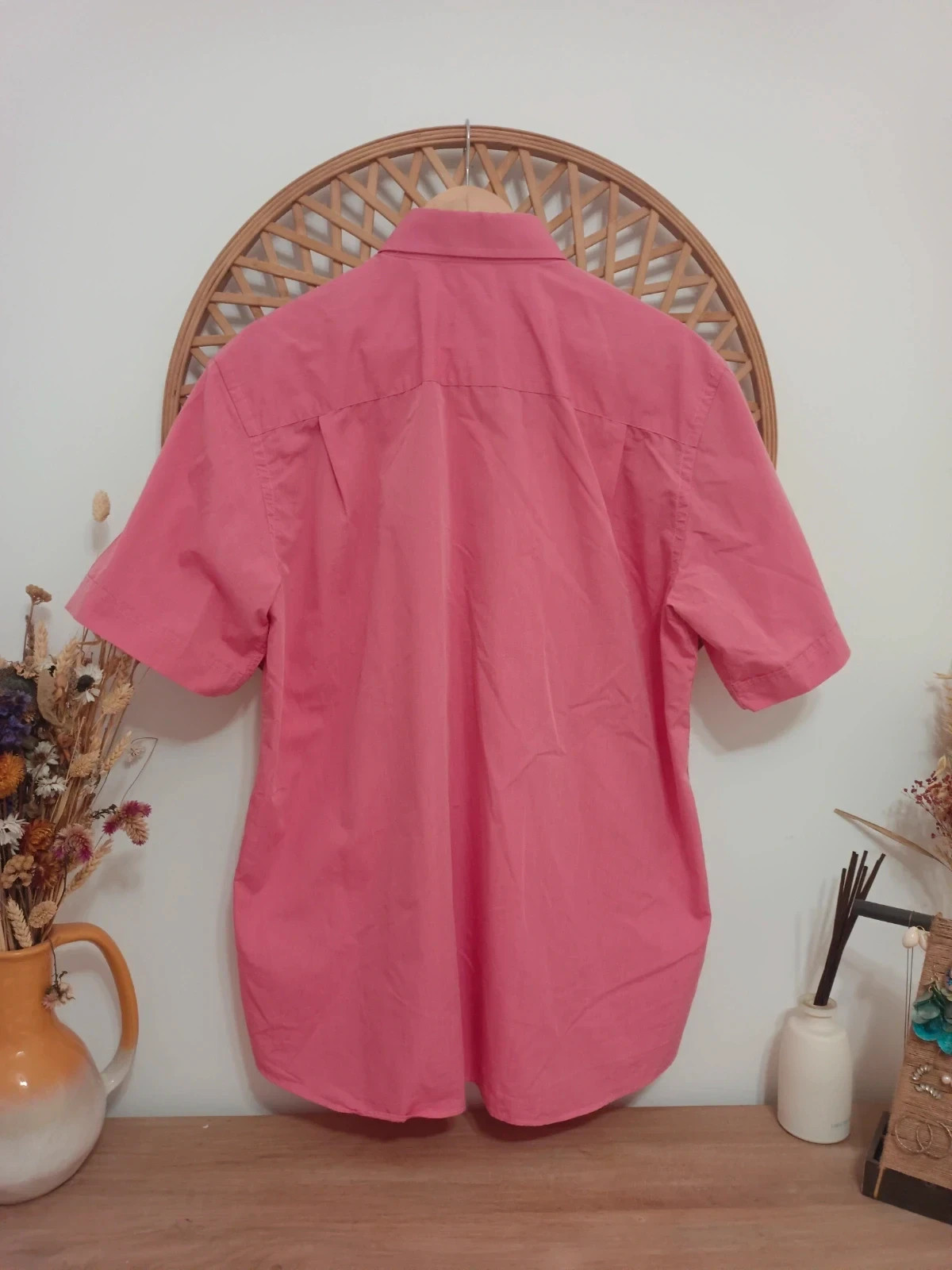 Emidio Tucci Sport vintage camisa rosa / button down shirt / classic gentleman style / algodón blend – Emidio Tucci – taille L 4