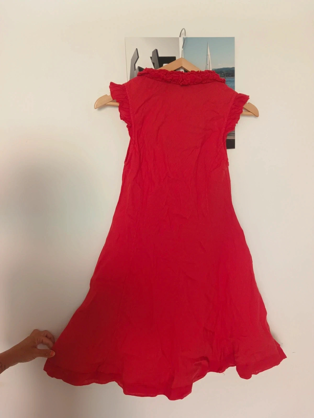 Vestido lino La Fée Maraboutée 36 S Red Linen Dress Robe en Lin Made in Italy – La Fee Maraboutee – taille S / 36 / 8 4