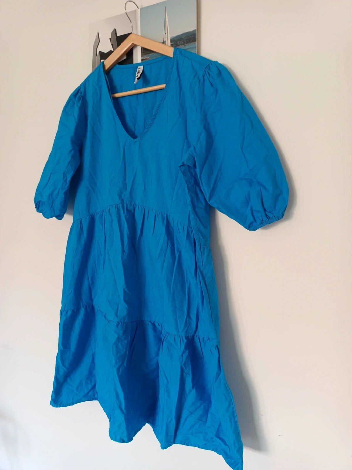 Page One vestido azul 100% algodón manga abullonada T36 | Cotton Dress | Robe bleue – Page One – taille S / 36 / 8 3