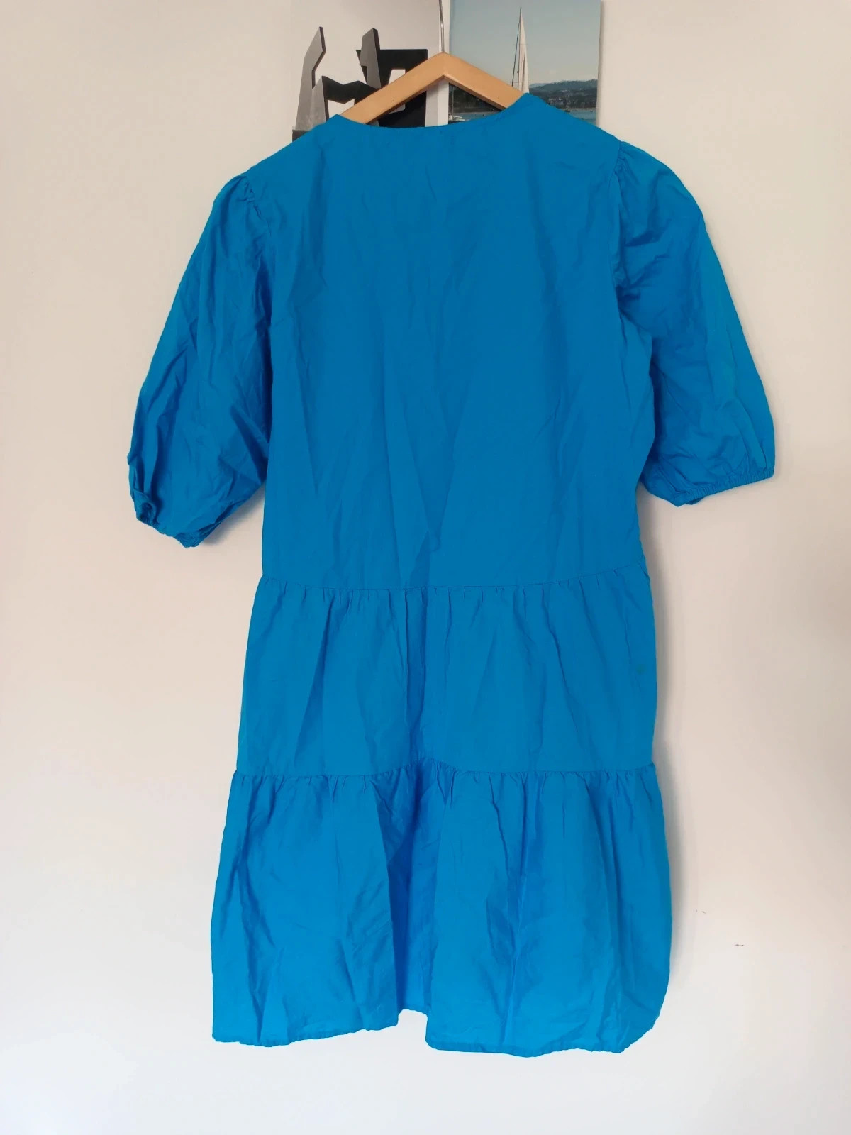Page One vestido azul 100% algodón manga abullonada T36 | Cotton Dress | Robe bleue – Page One – taille S / 36 / 8 4