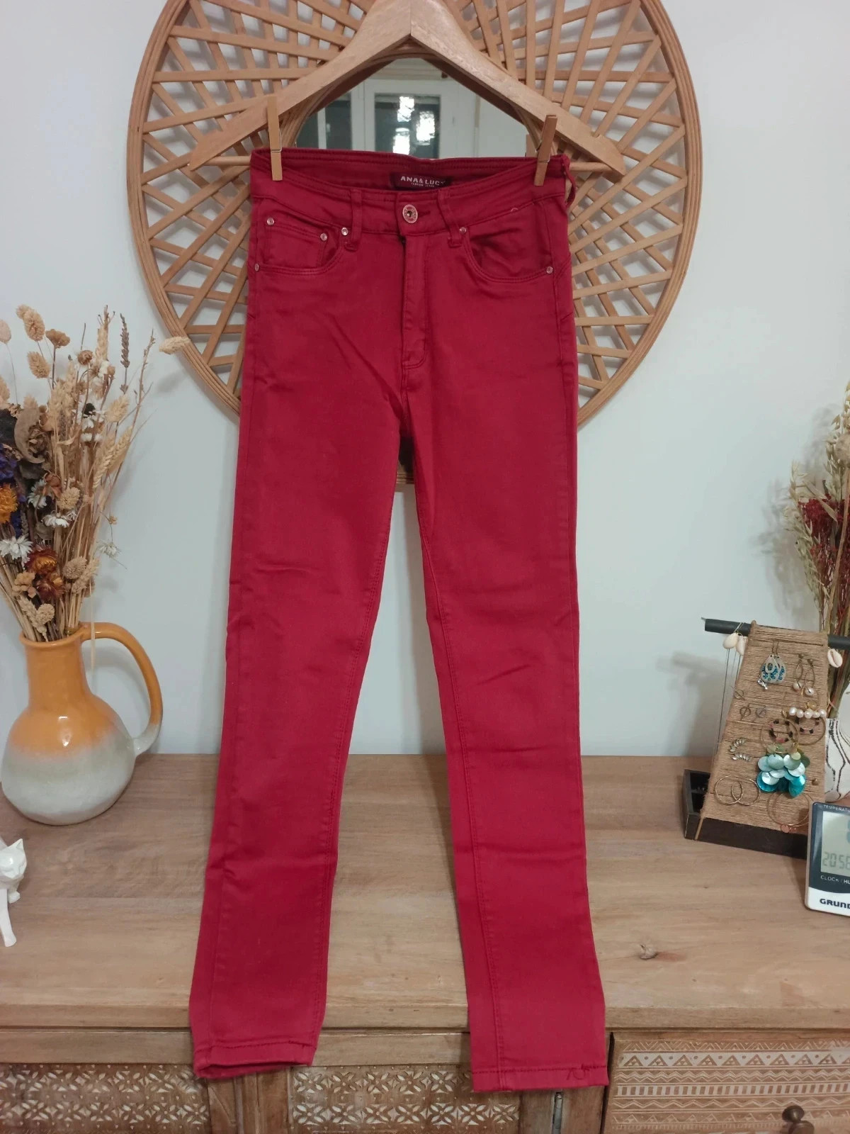 Pantalones pitillo rojos de corte ajustado, talla 34 – taille XS / 34 / 6 2