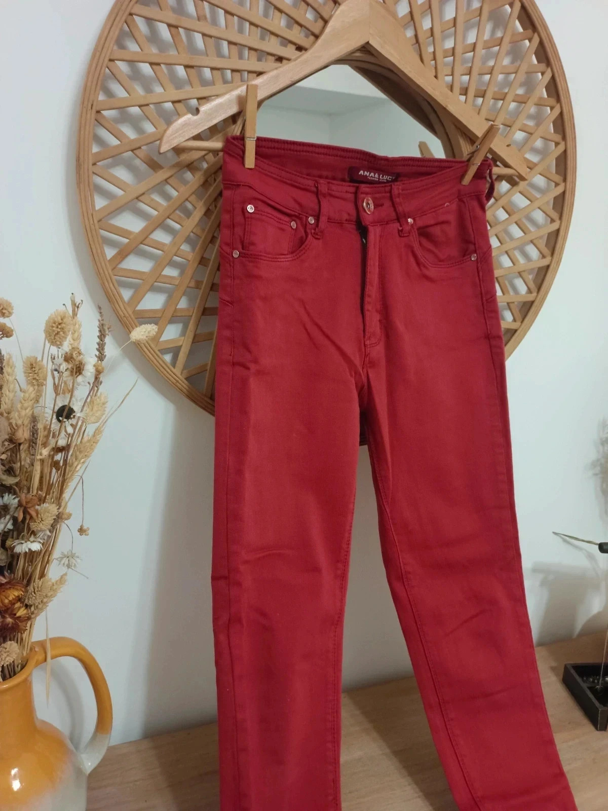 Pantalones pitillo rojos de corte ajustado, talla 34 – taille XS / 34 / 6 3