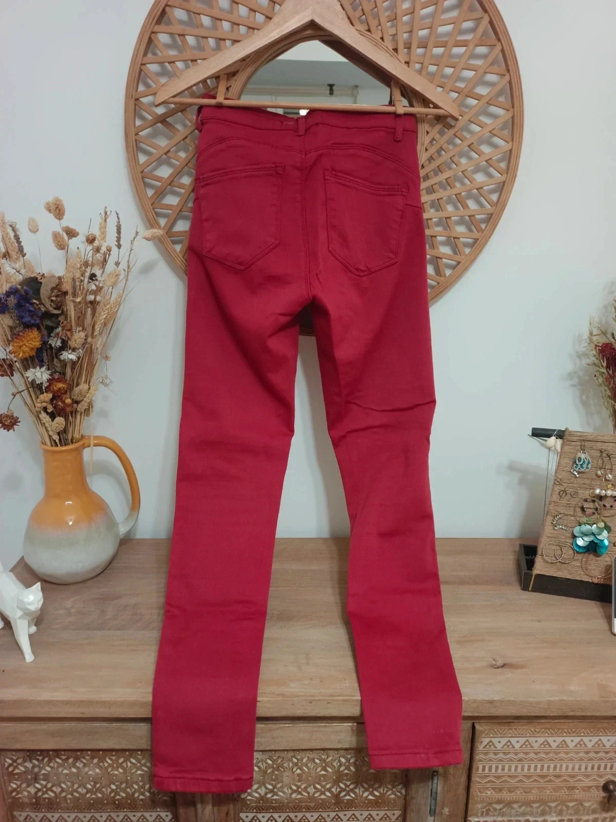 Pantalones pitillo rojos de corte ajustado, talla 34 – taille XS / 34 / 6 4