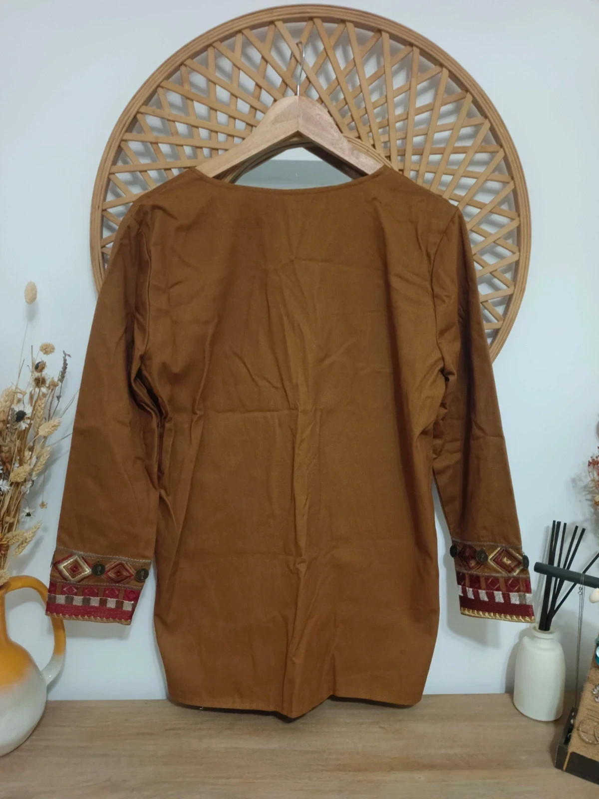 chaqueta boho étnica bordada folk tribal camel bohemian jacket festival hippie chic – Golden Live – taille S / 36 / 8 5