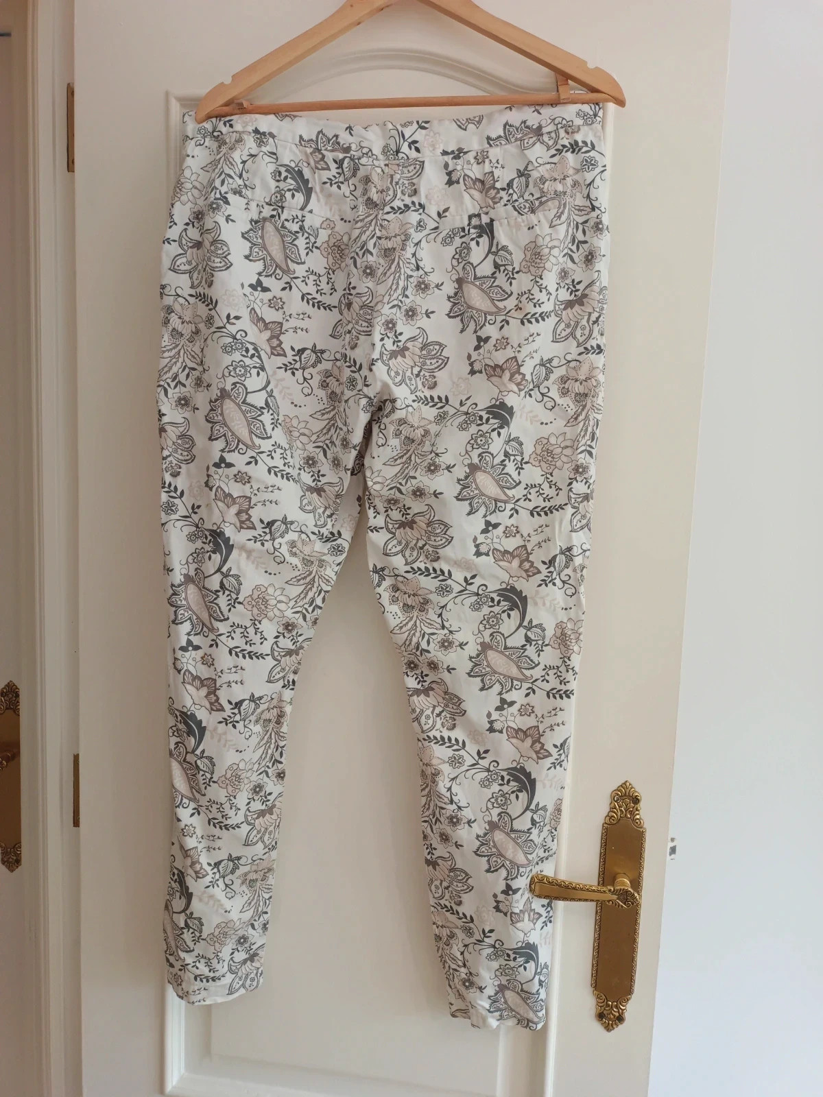 Pantalón estampado floral Tex blanco recto tiro medio verano elegante 44 – TEX – taille XXL / 44 / 16 3