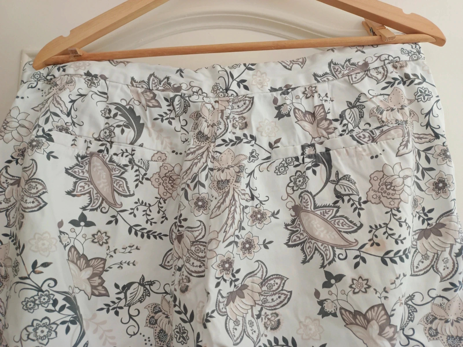 Pantalón estampado floral Tex blanco recto tiro medio verano elegante 44 – TEX – taille XXL / 44 / 16 4
