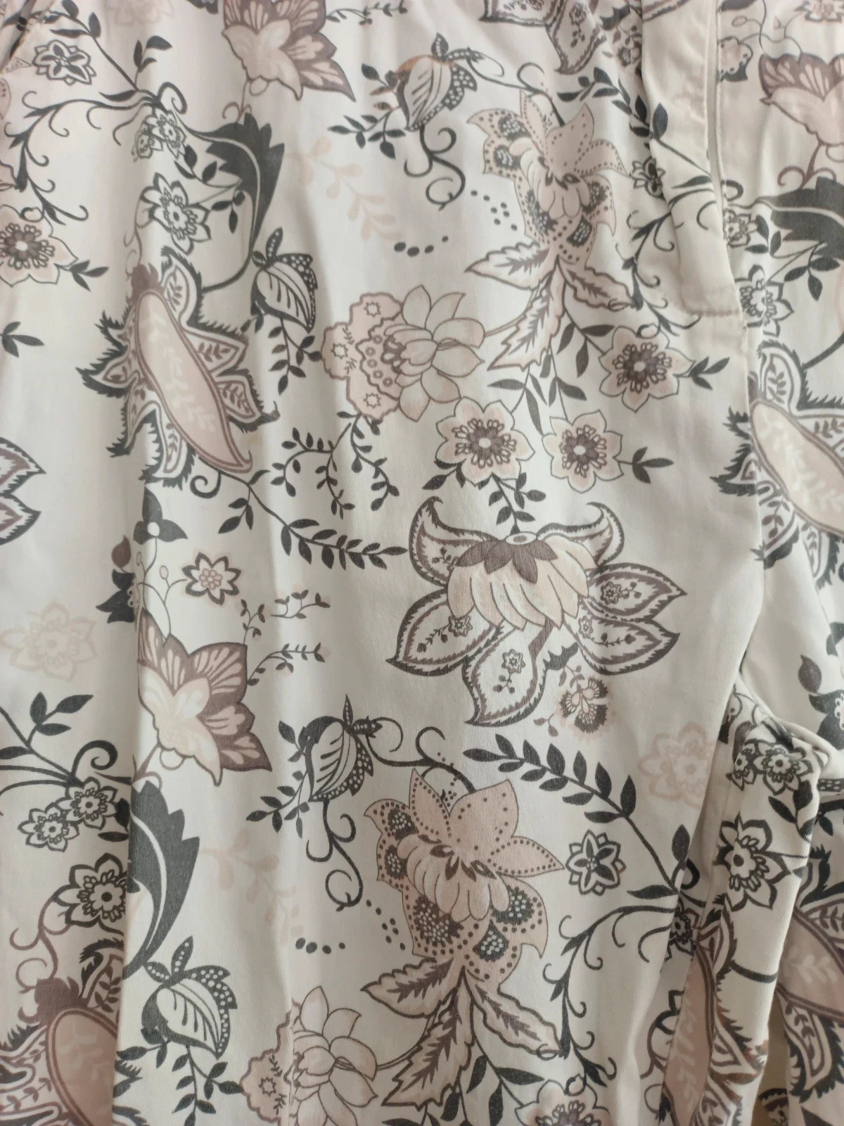 Pantalón estampado floral Tex blanco recto tiro medio verano elegante 44 – TEX – taille XXL / 44 / 16 5