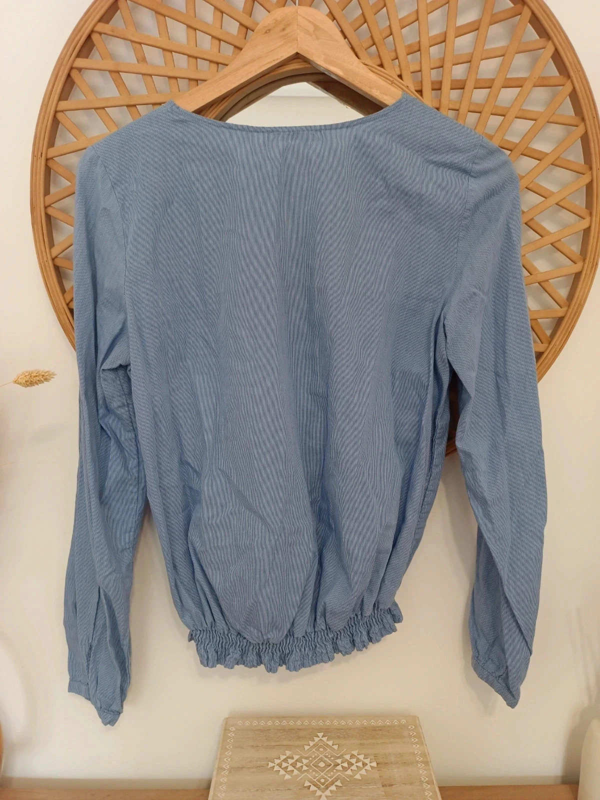 Blusa azul rayas finas EDC by Esprit manga larga elástica talla S – Esprit – taille S / 36 / 8 4
