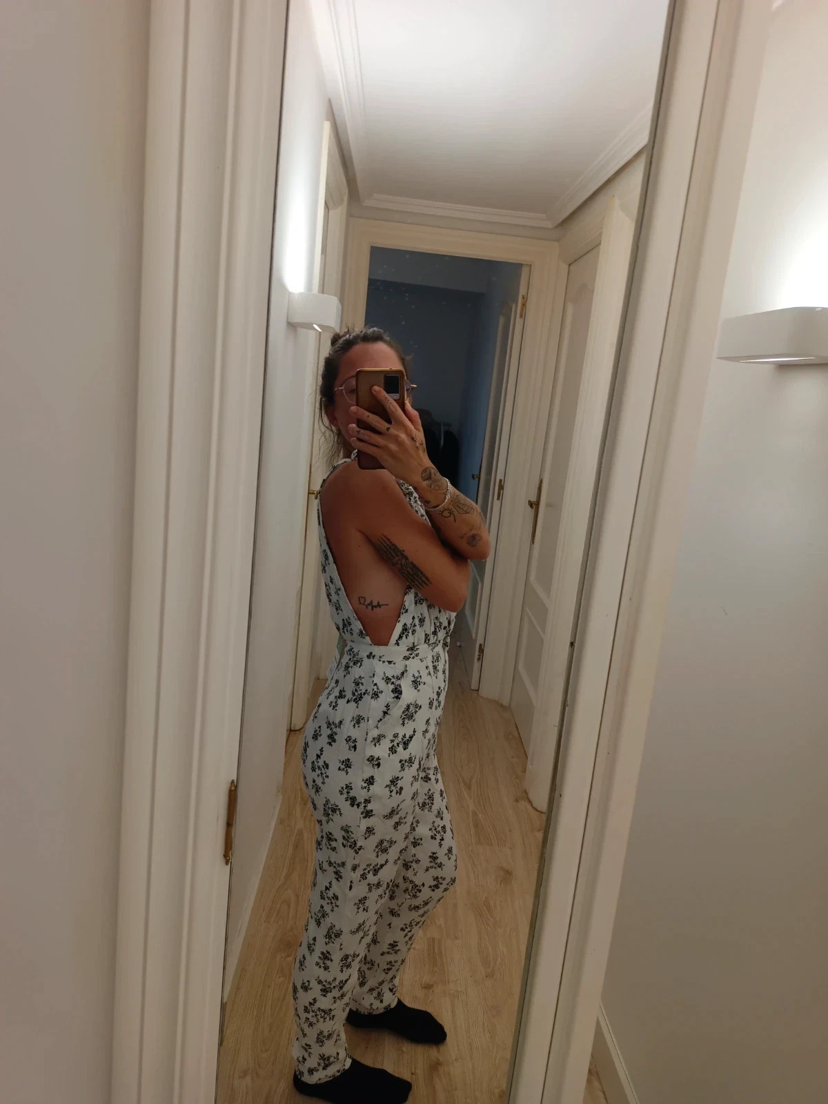 LPA Floral Jumpsuit White Black Roses Mono Largo Romántico Coquette Cottagecore XS-S – LPA – taille XS / 34 / 6 2