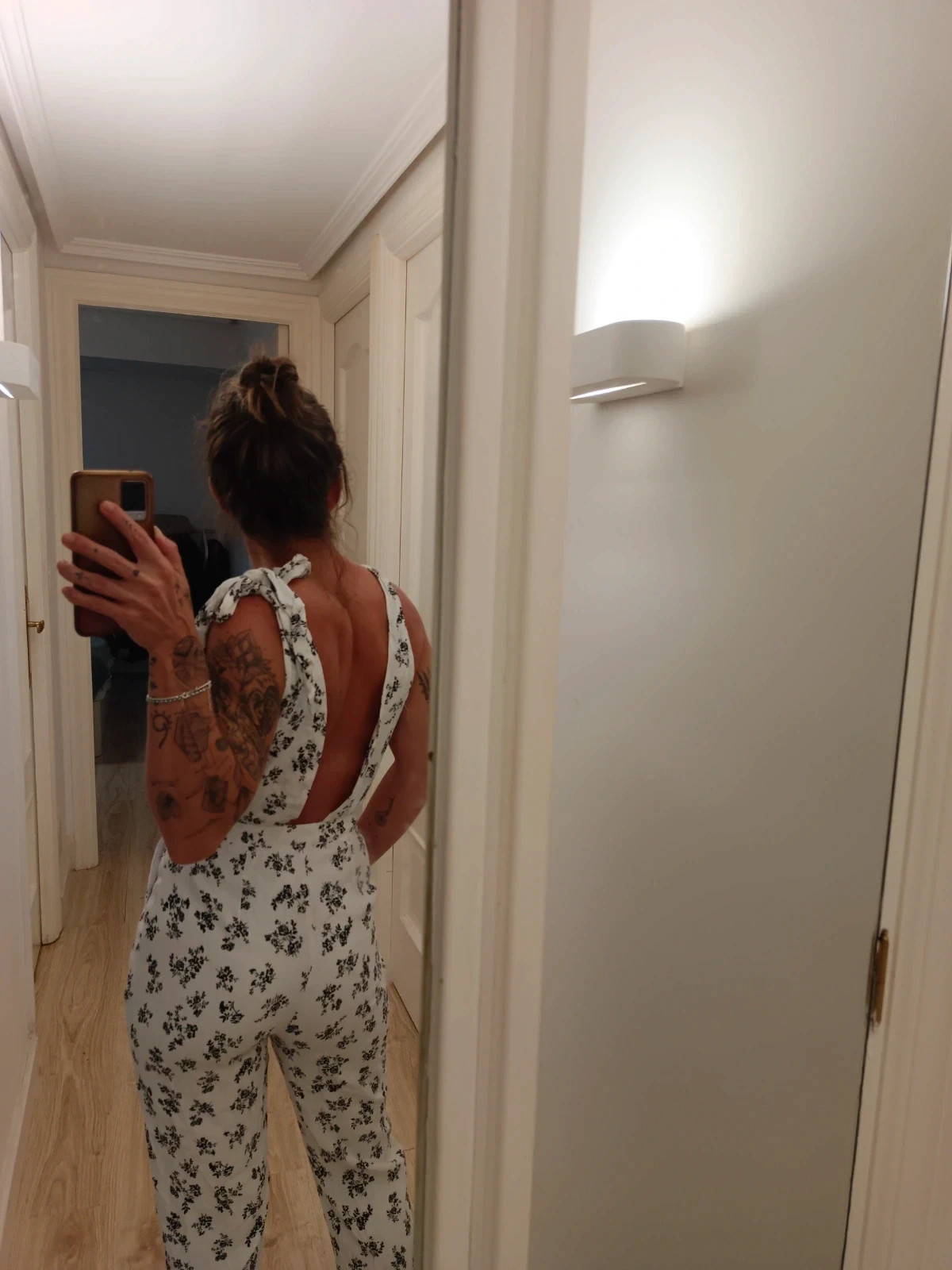 LPA Floral Jumpsuit White Black Roses Mono Largo Romántico Coquette Cottagecore XS-S – LPA – taille XS / 34 / 6 3