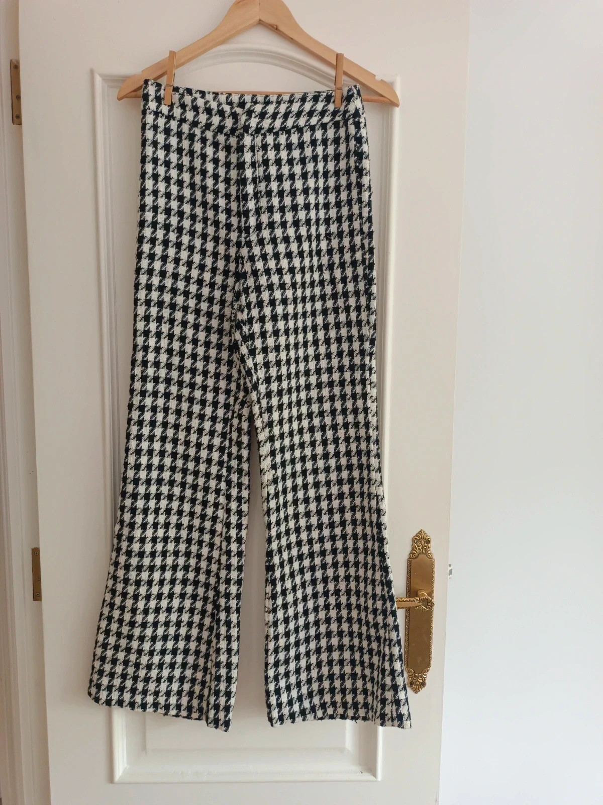 Pantalón pata de gallo blanco negro T36 elegante tweed Stradivarius – Stradivarius – taille S / 36 / 8 2