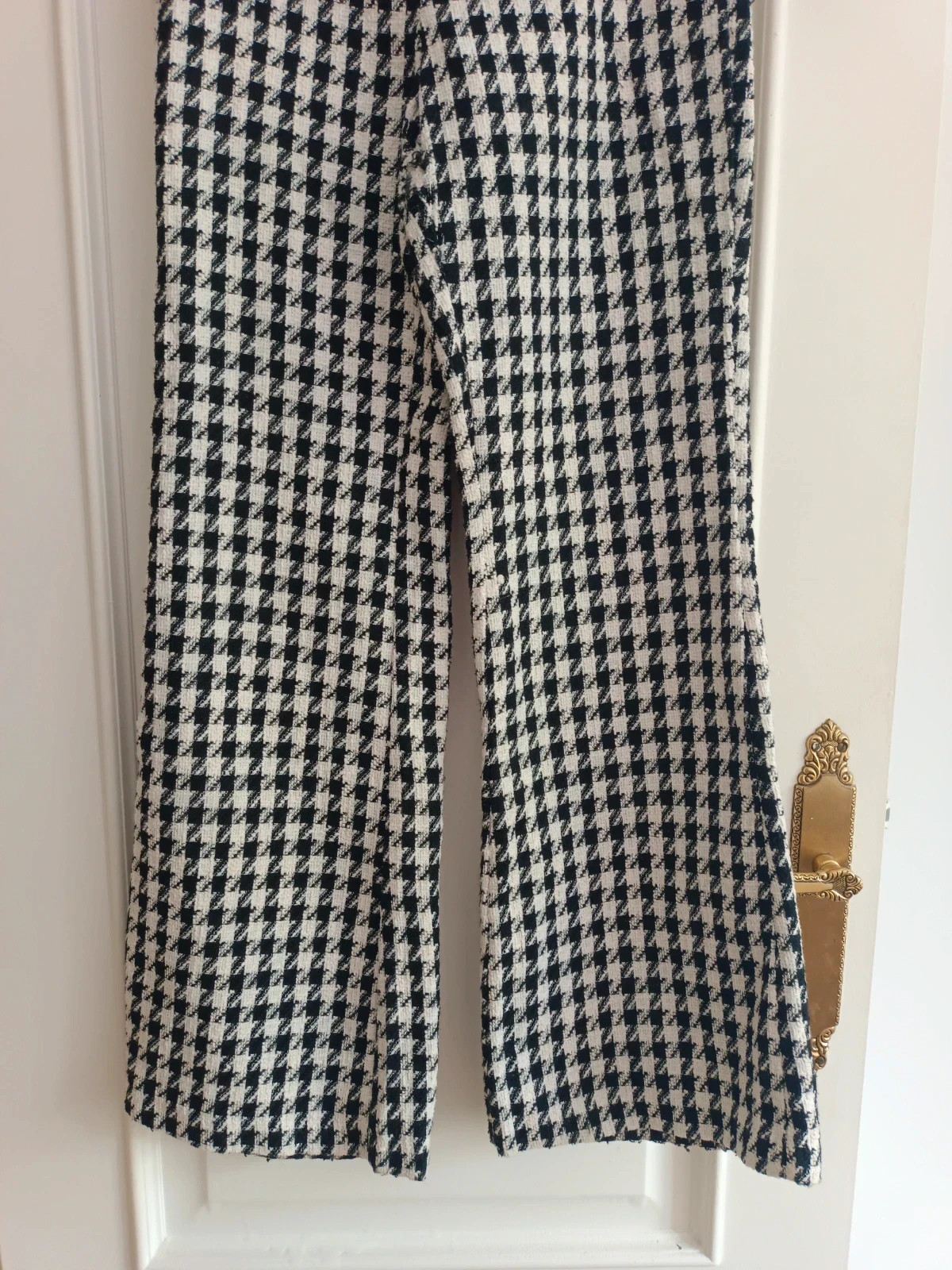 Pantalón pata de gallo blanco negro T36 elegante tweed Stradivarius – Stradivarius – taille S / 36 / 8 3