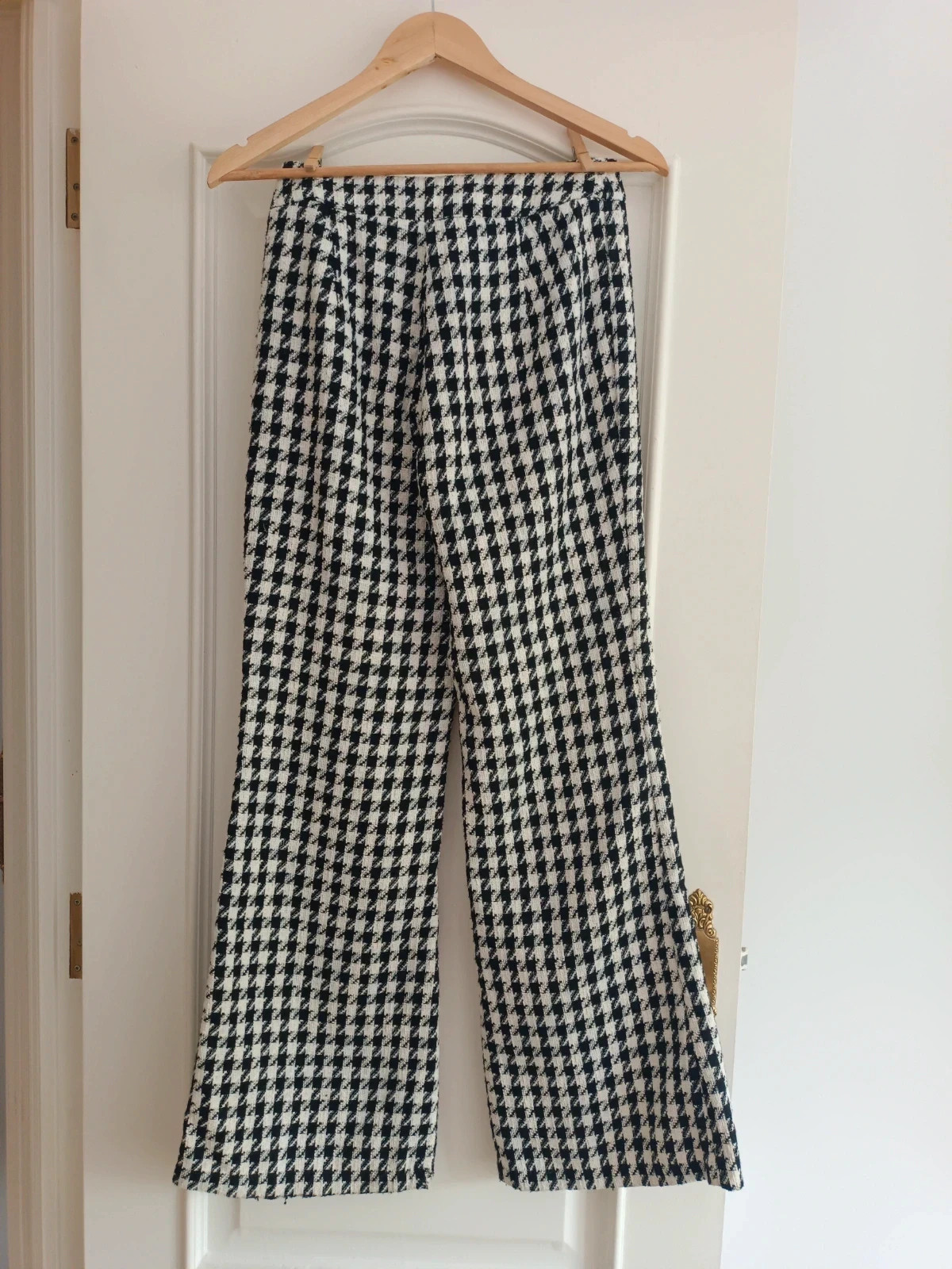 Pantalón pata de gallo blanco negro T36 elegante tweed Stradivarius – Stradivarius – taille S / 36 / 8 4