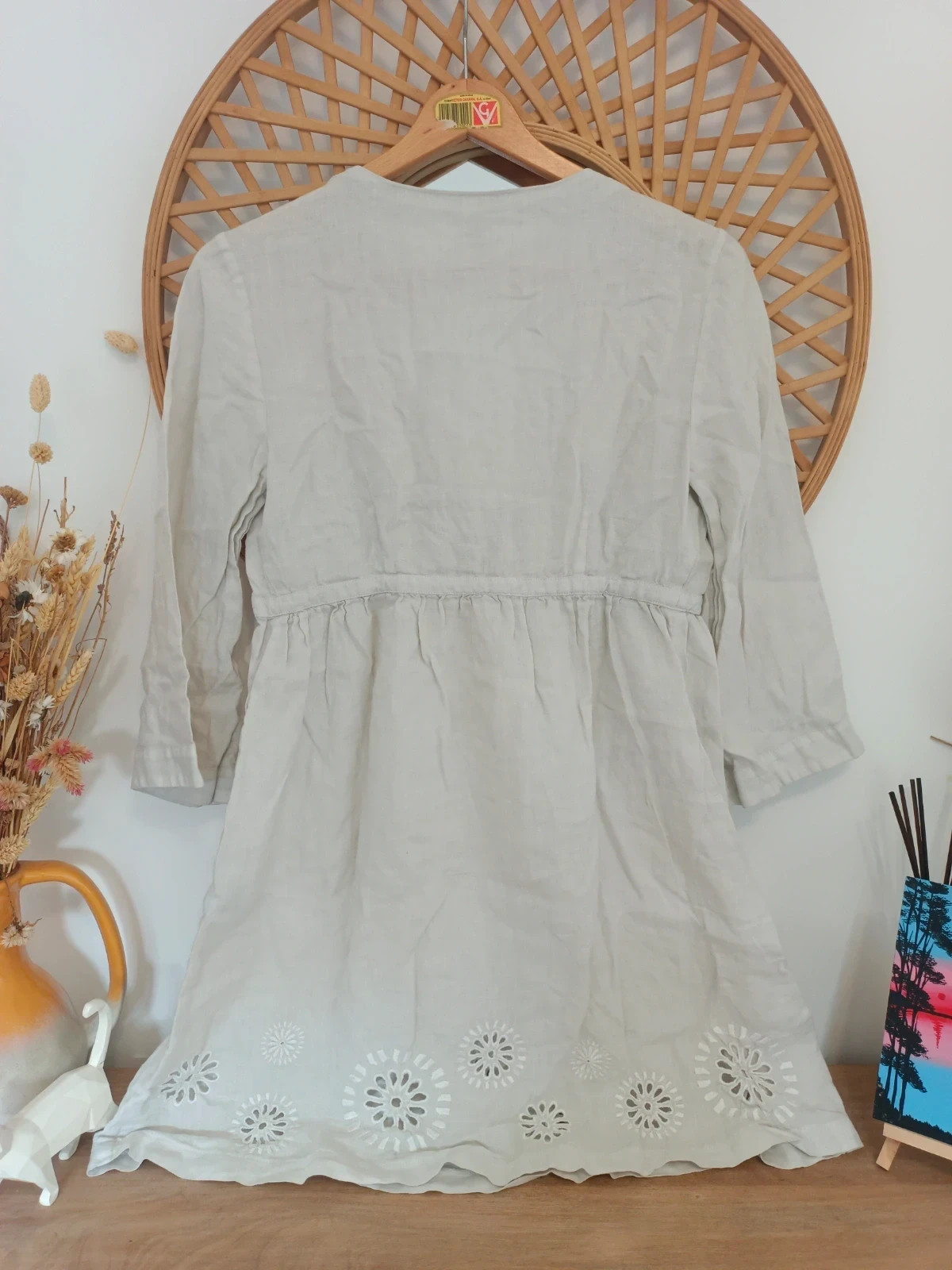 Diane von Furstenberg vestido caftán vintage lino 100% bordado | Linen Kaftan | Caftan en lin – Diane von Fürstenberg – taille S / 36 / 8 4