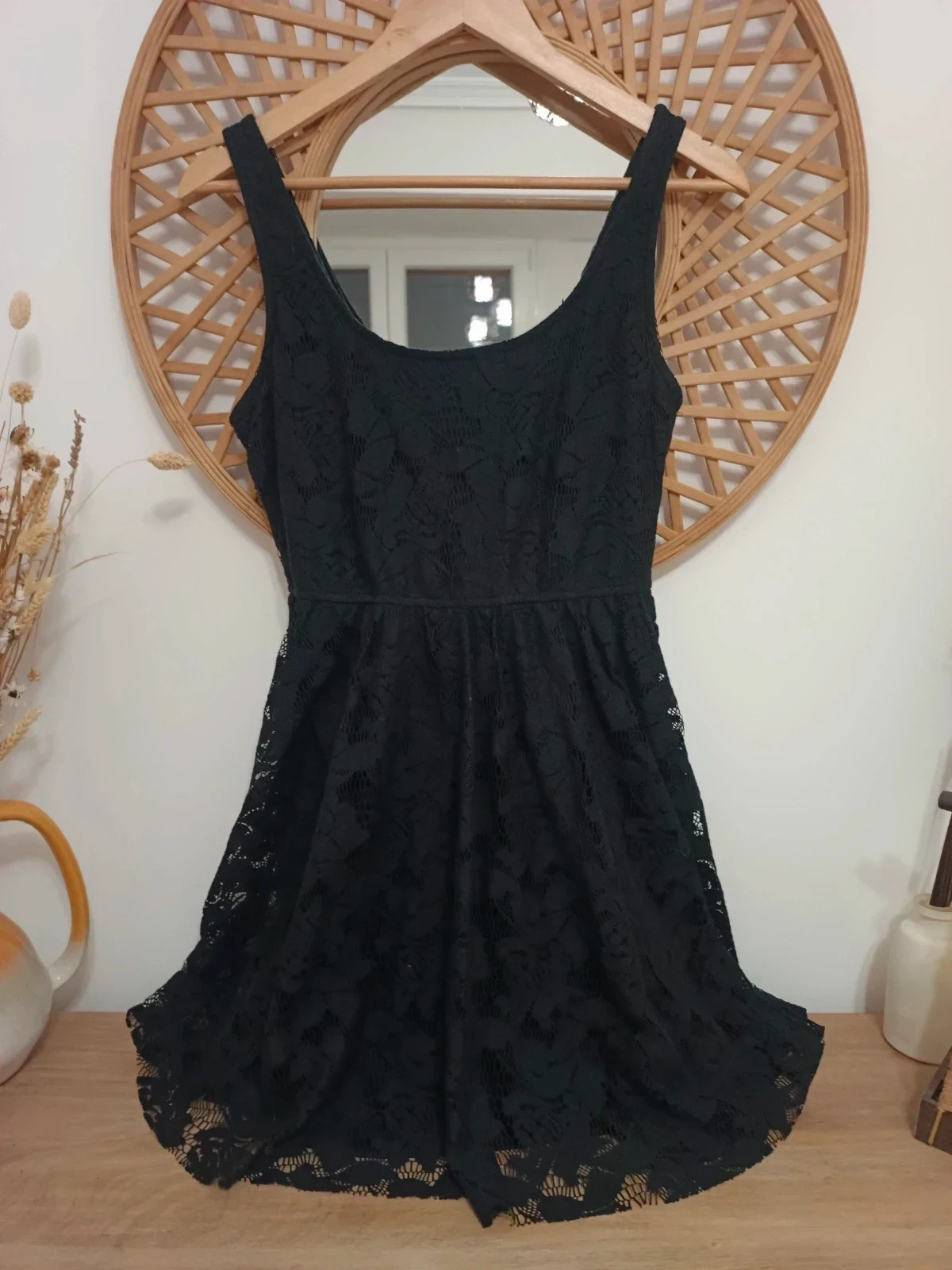 ZARA Black Lace Dress / Vestido encaje negro / Robe dentelle noire – Zara Trafaluc – taille L / 40 / 12 2