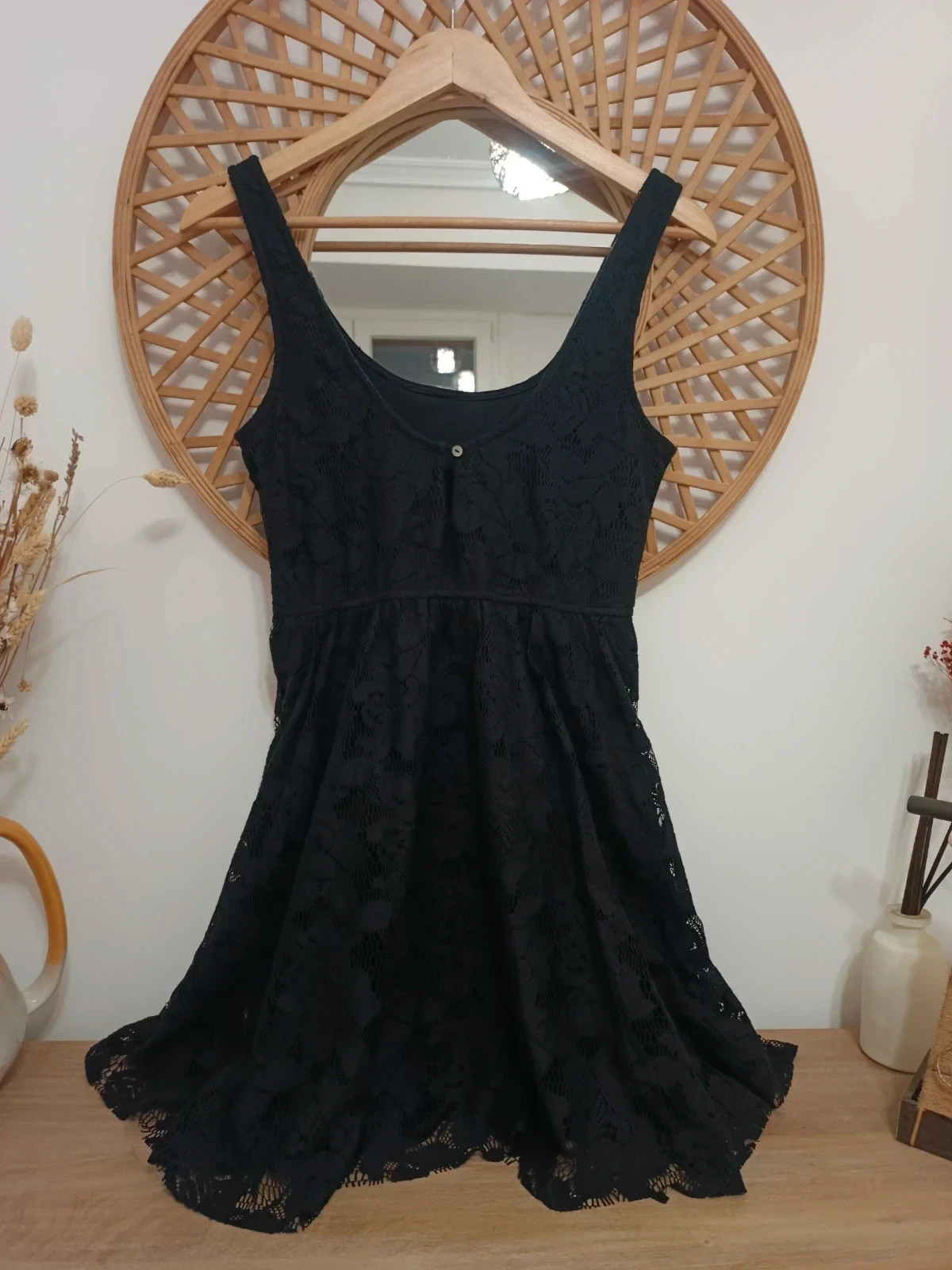 ZARA Black Lace Dress / Vestido encaje negro / Robe dentelle noire – Zara Trafaluc – taille L / 40 / 12 4