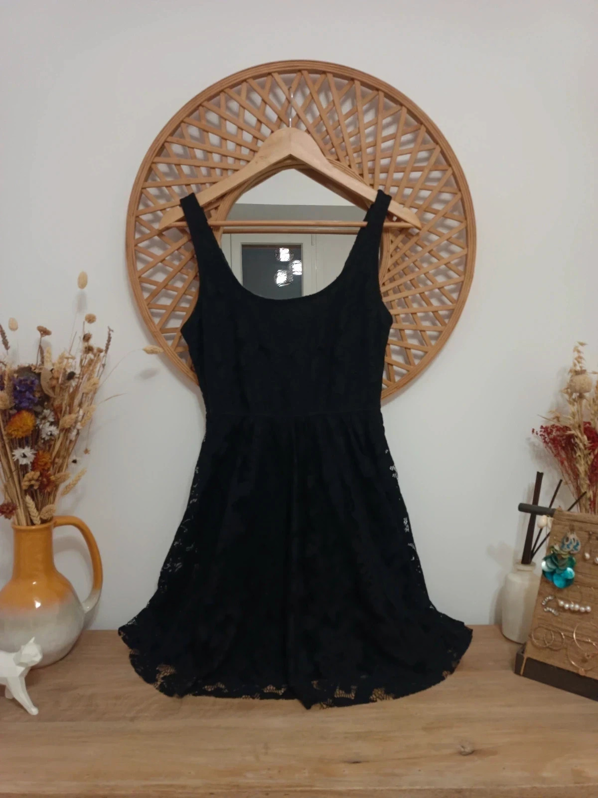 ZARA Black Lace Dress / Vestido encaje negro / Robe dentelle noire