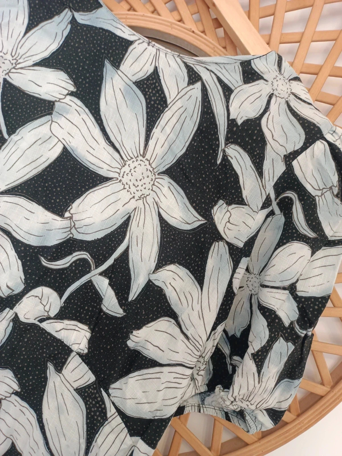 Desigual Floral Dress Black White Vestido Estampado Flowers Sommer Kleid Robe Femme – Desigual – taille M / 38 / 10 5