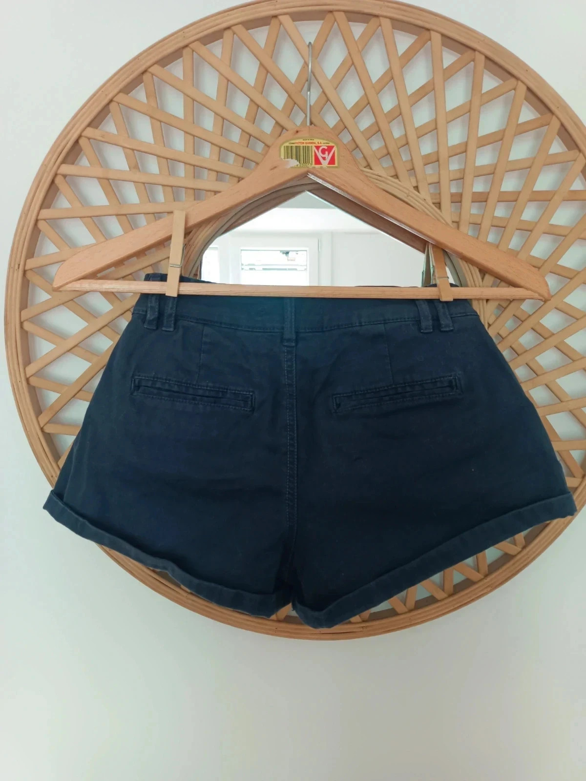 Shorts azul marino de algodón, estilo casual y cómodo, talla XS – Bershka – taille XS / 34 / 6 4