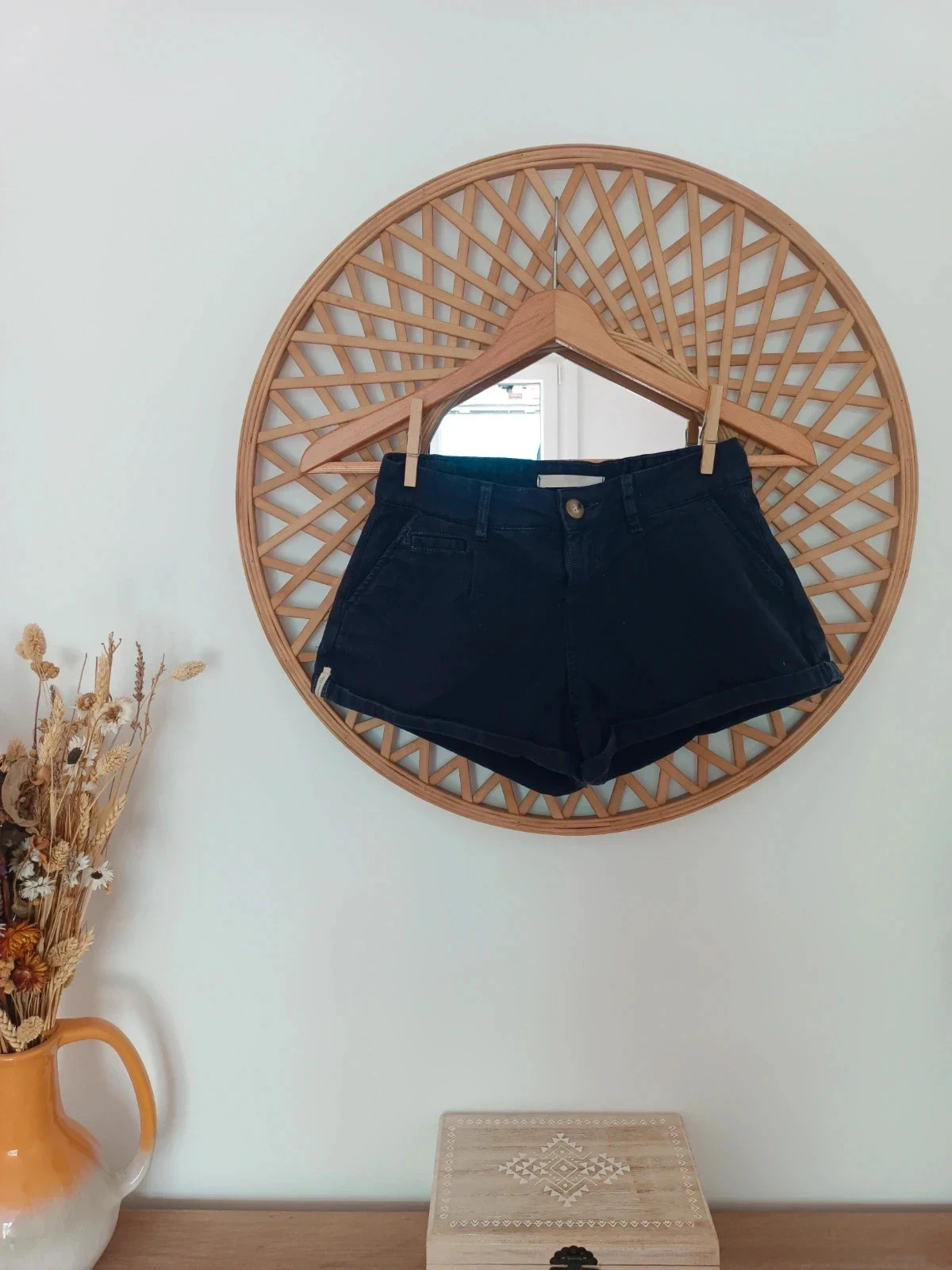 Shorts azul marino de algodón, estilo casual y cómodo, talla XS – Bershka – taille XS / 34 / 6