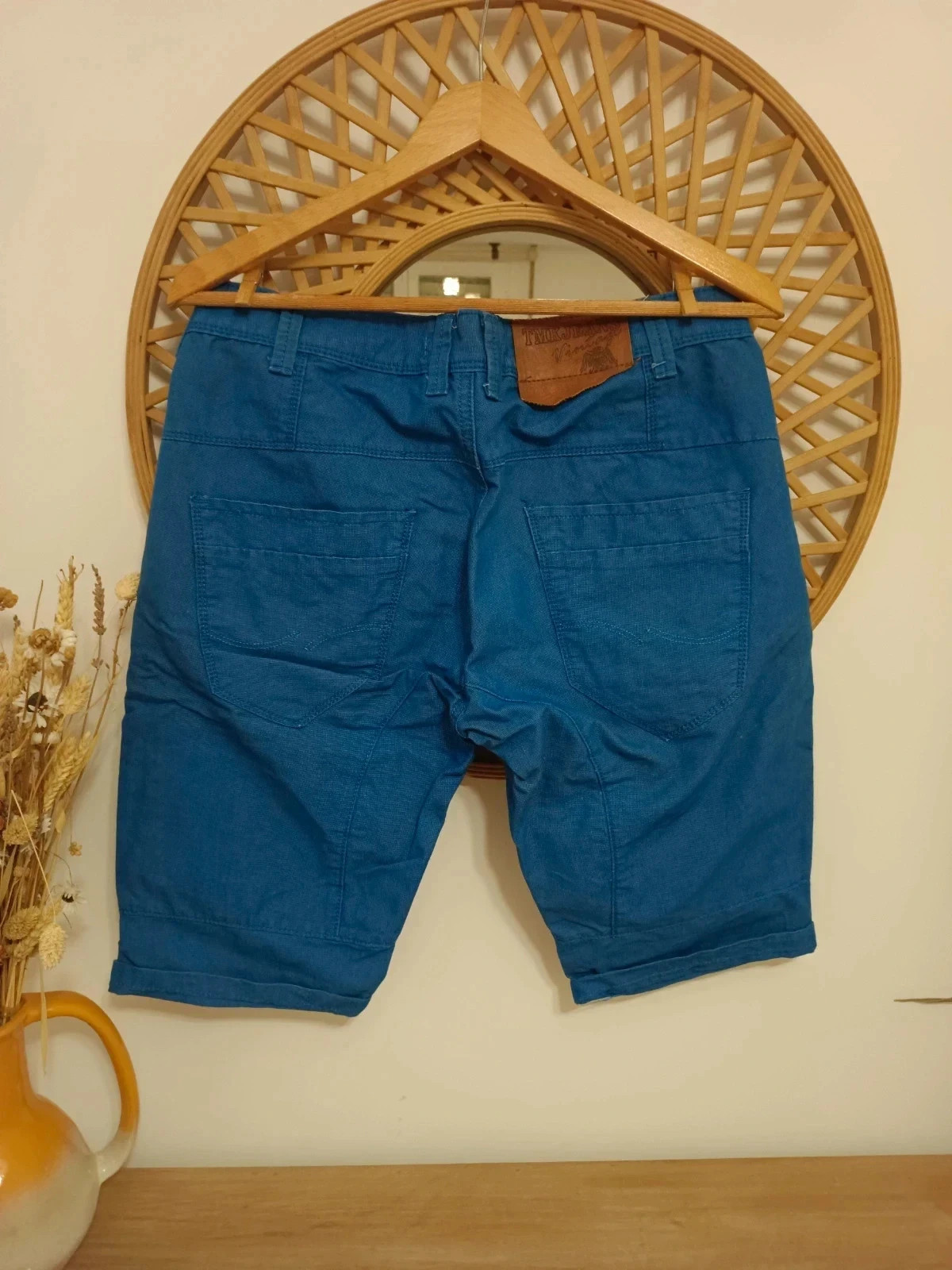 Bermuda azul de estilo casual, bolsillos traseros y delanteros, TMK vintage – TMK Jeans – taille W23 | FR 32 5