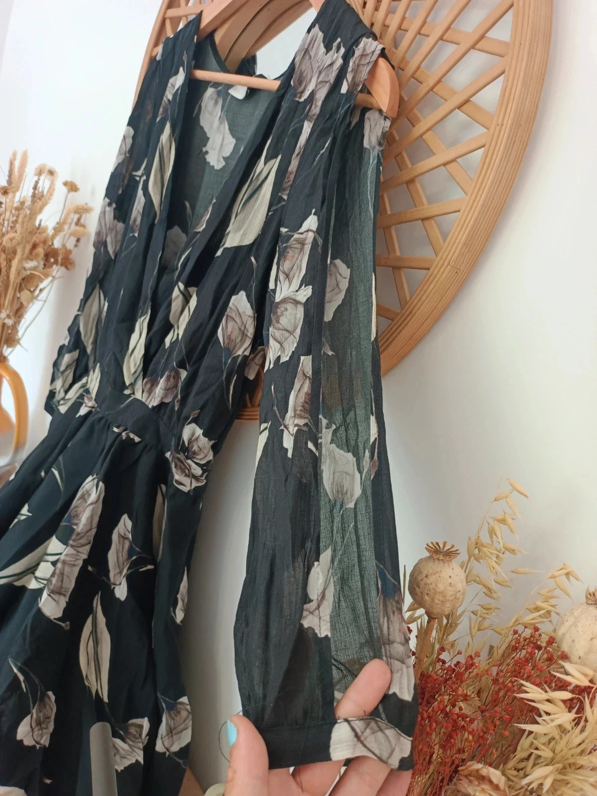 Vestido midi negro con estampado floral, marca Feleppa, talla 36 EU, precio original 210€ – Feleppa – taille S / 36 / 8 3