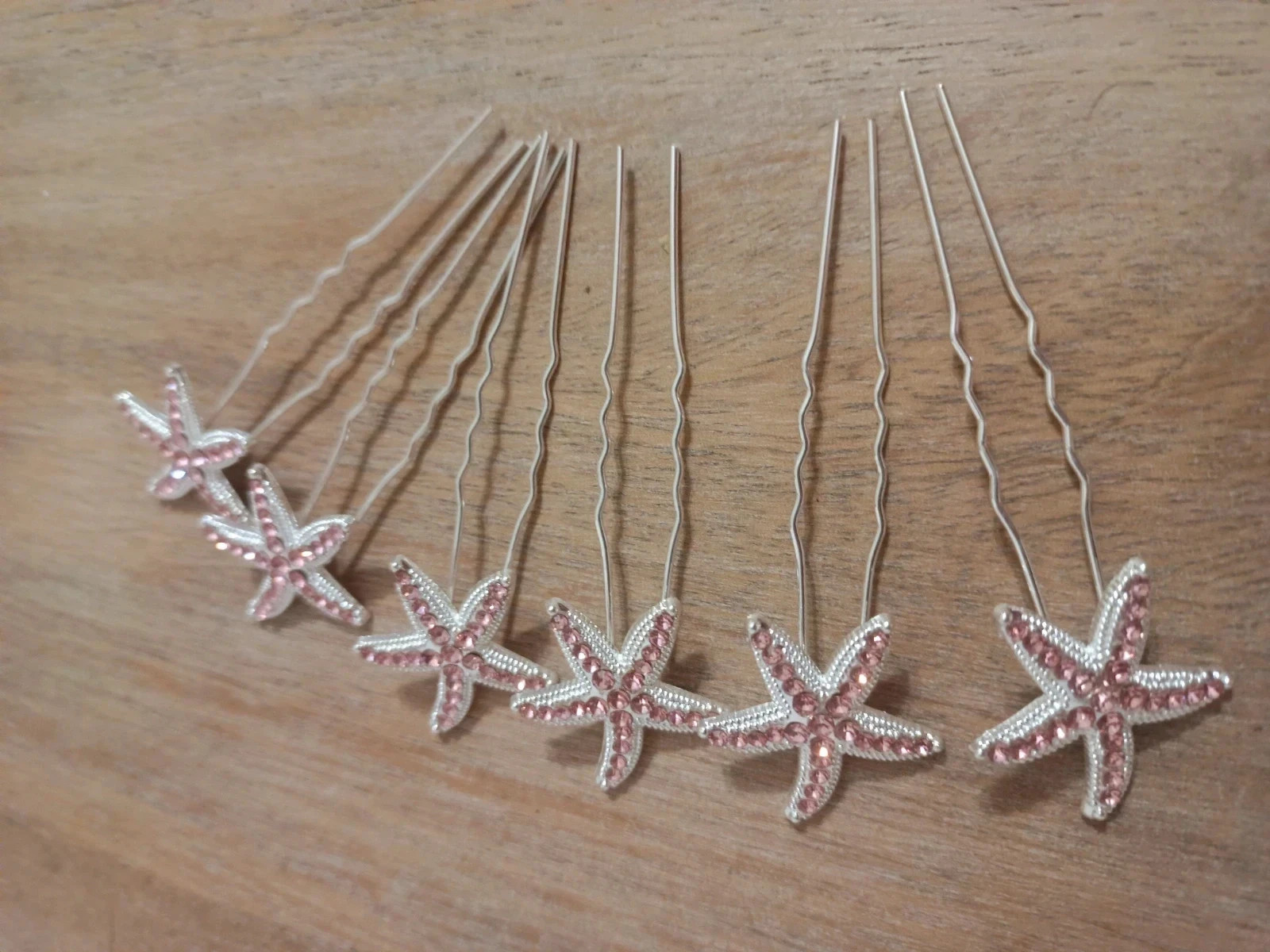 Horquillas de pelo con forma estrellas con perlas rosas – KSIUW 2