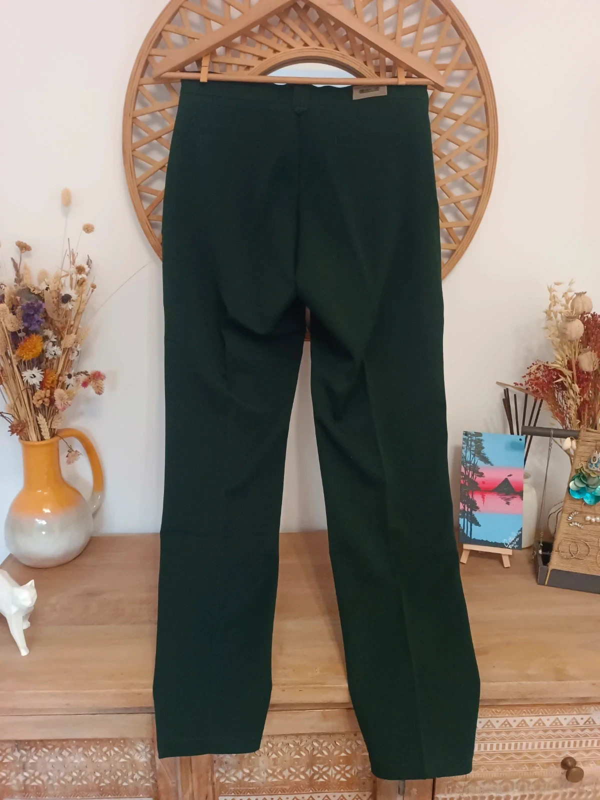 Pantalón Vestir Zanco T42 Verde Botella Clásico Recto Elegante Oficina Formal – zanco – taille XL / 42 / 14 4