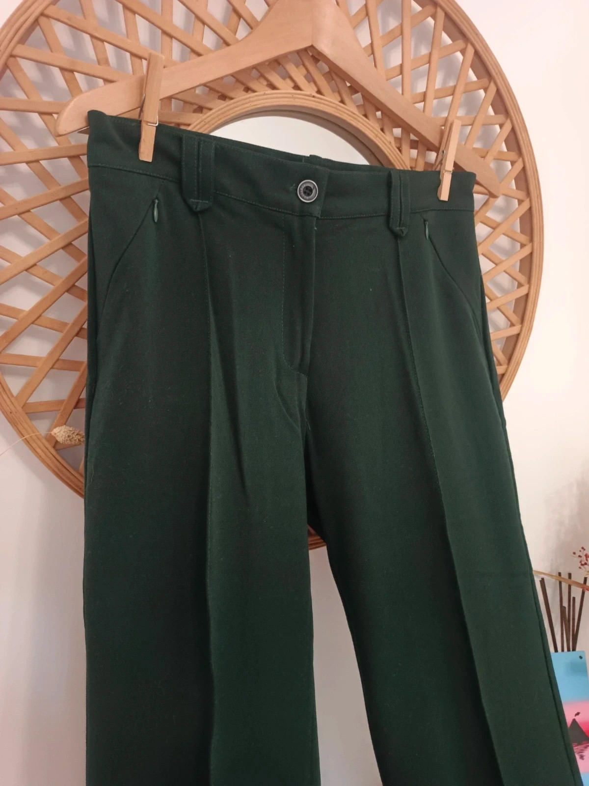 Pantalón Vestir Zanco T42 Verde Botella Clásico Recto Elegante Oficina Formal – zanco – taille XL / 42 / 14 3