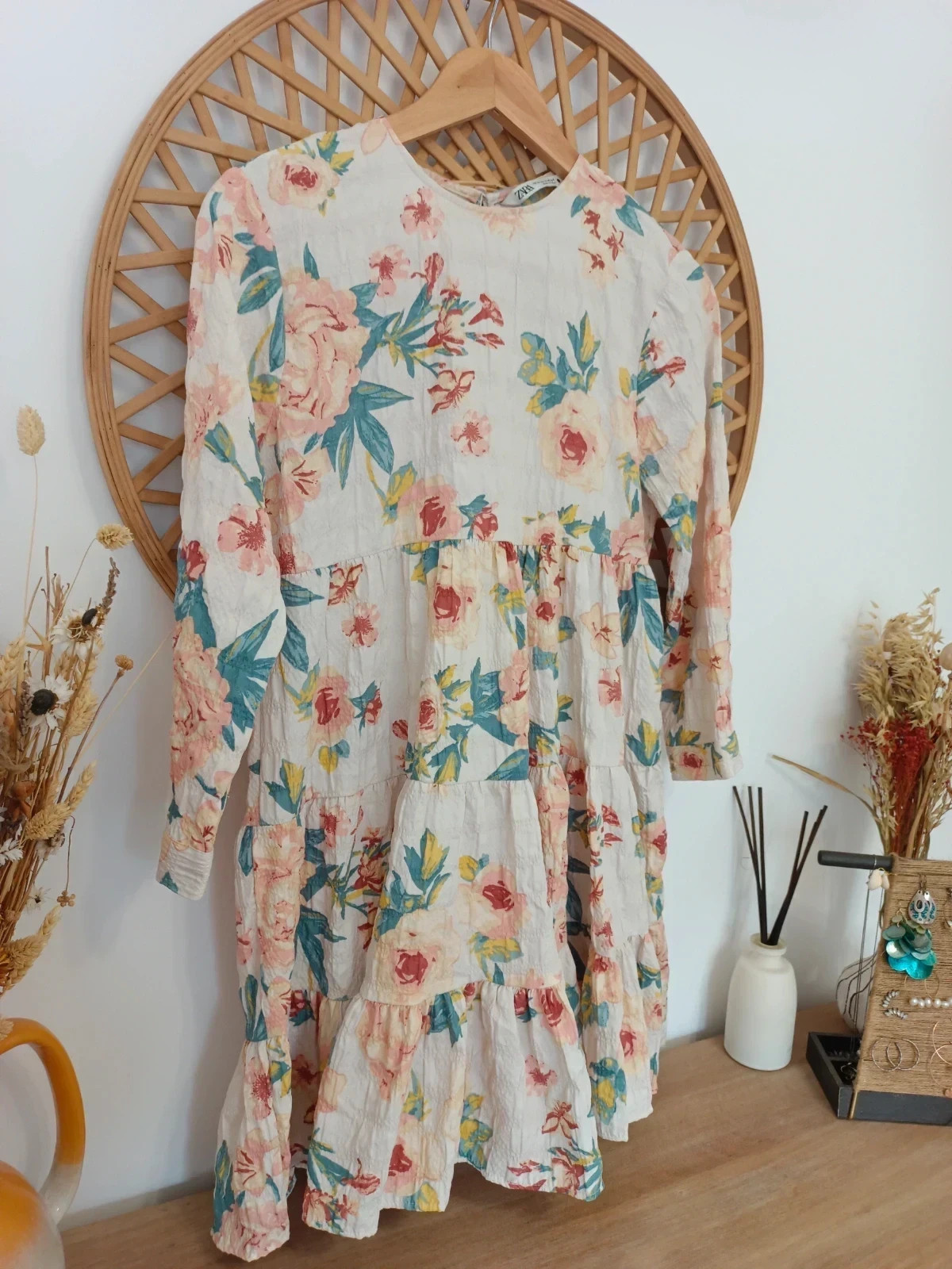 vestido zara floral boho romantic dress manga larga XS-S – Zara – taille XS / 34 / 6 4