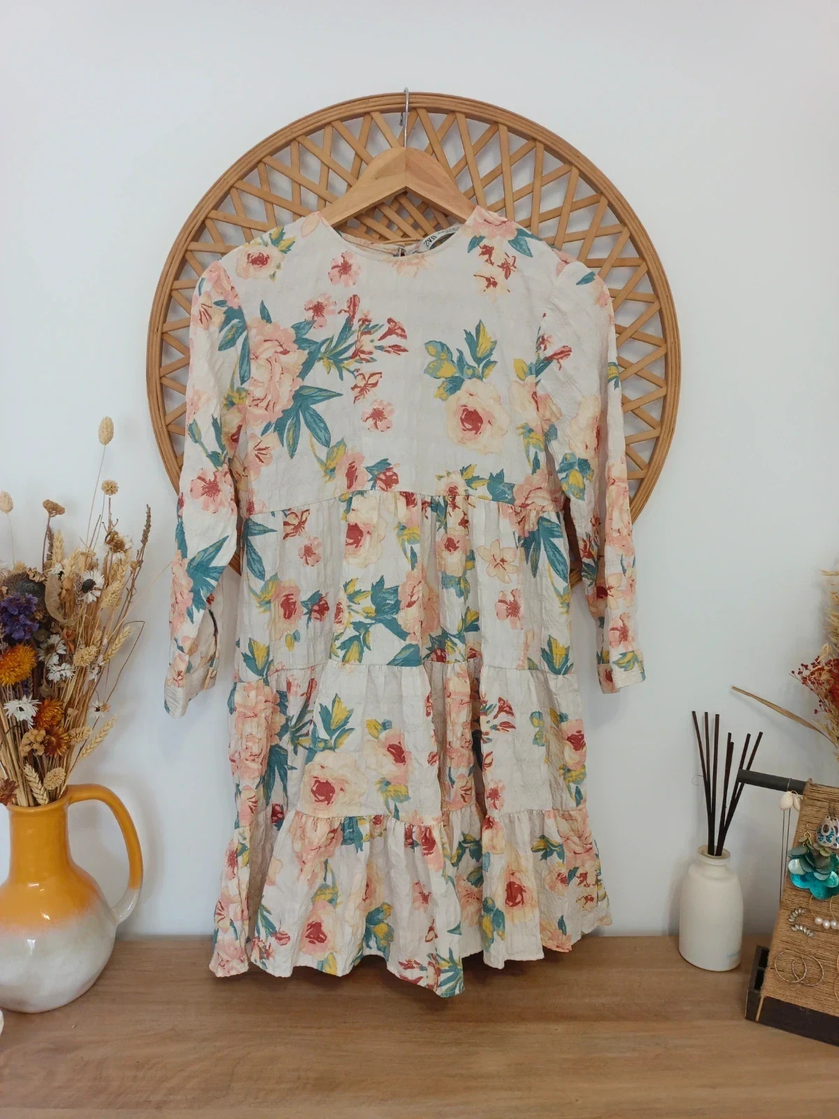 vestido zara floral boho romantic dress manga larga XS-S – Zara – taille XS / 34 / 6