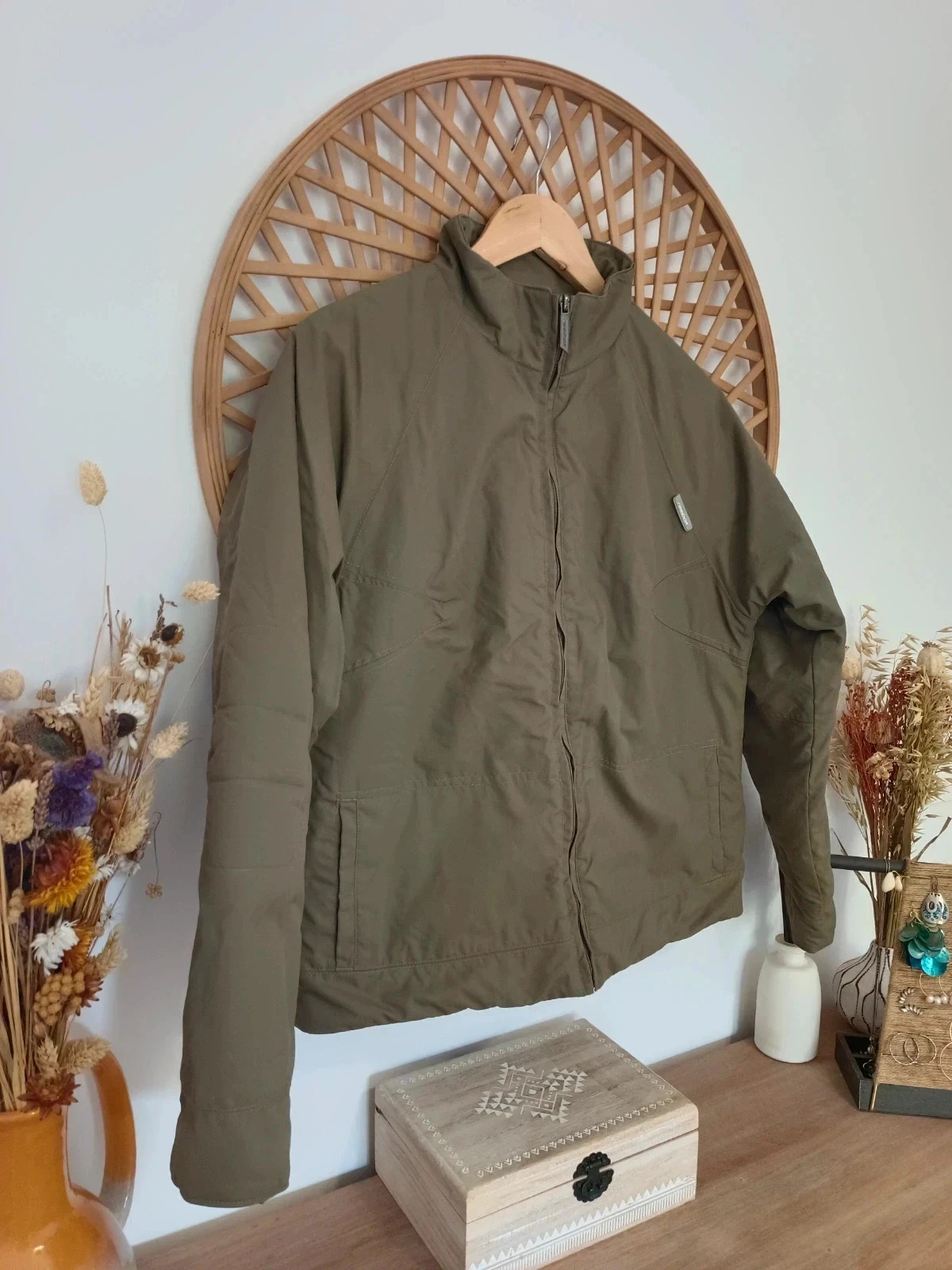 Chaqueta acolchada Reebok verde caqui M – puffer jacket khaki sport casual – Reebok – taille M / 38 / 10 4