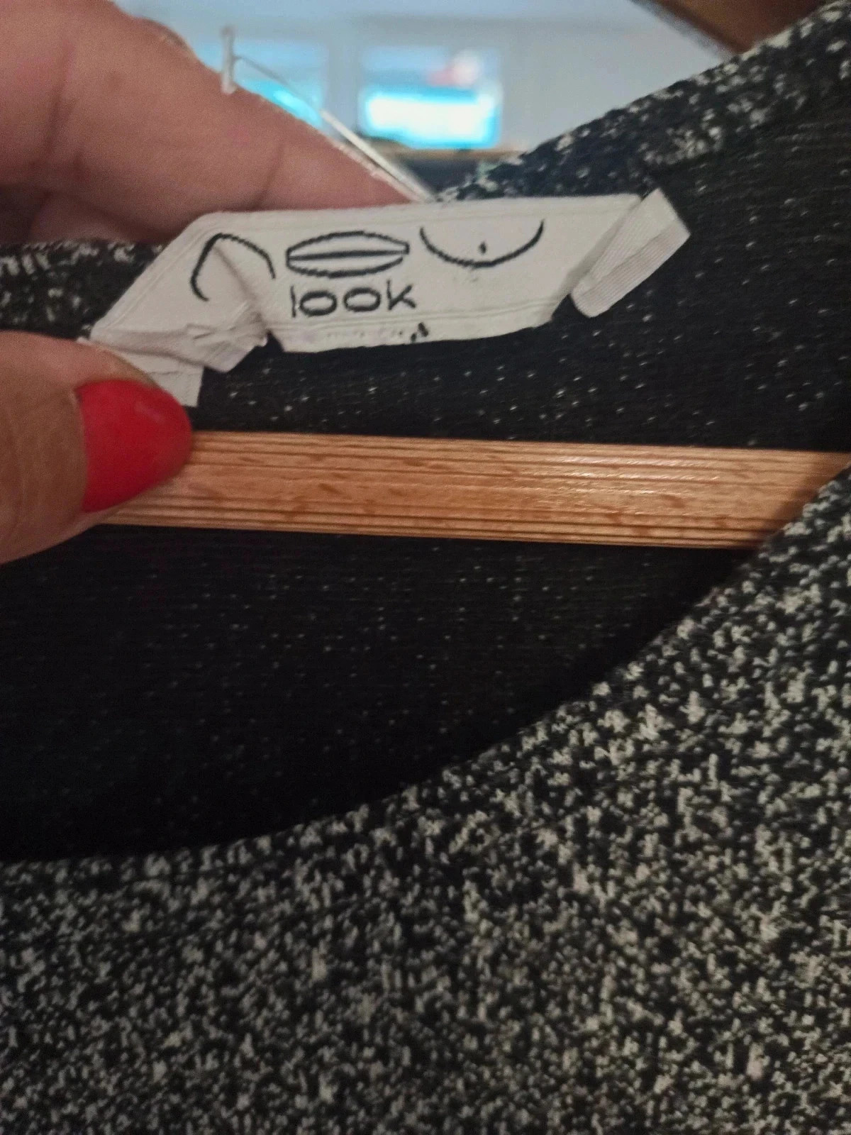 Vestido corto sin mangas en tonos negro y blanco con textura jaspeada – New Look – taille S / 36 / 8 5