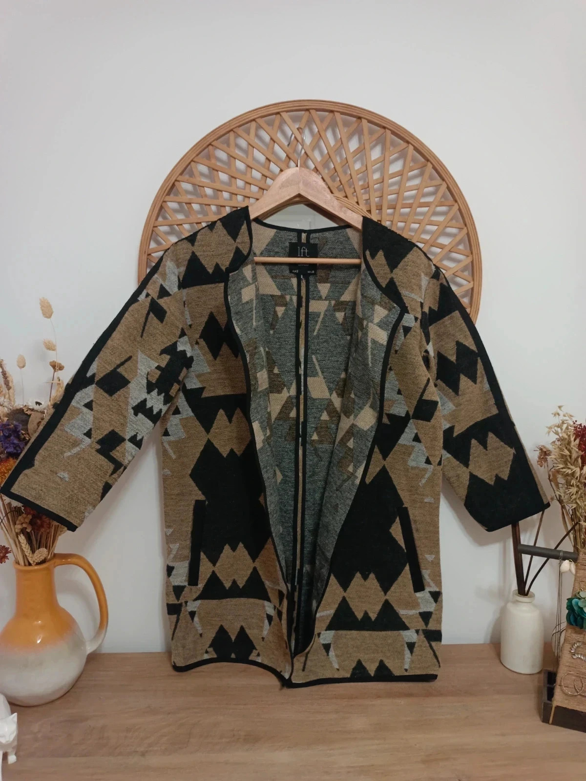Chaqueta boho étnica LFT abierta tonos tierra Talla S – Lefties – taille S / 36 / 8 2