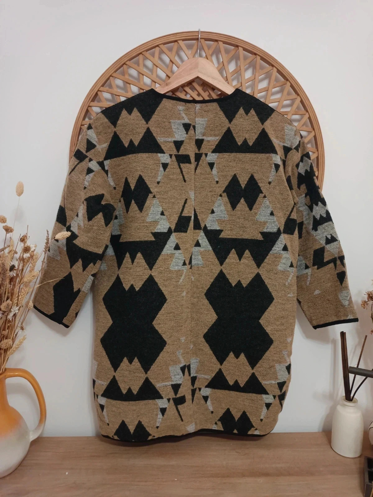 Chaqueta boho étnica LFT abierta tonos tierra Talla S – Lefties – taille S / 36 / 8 4