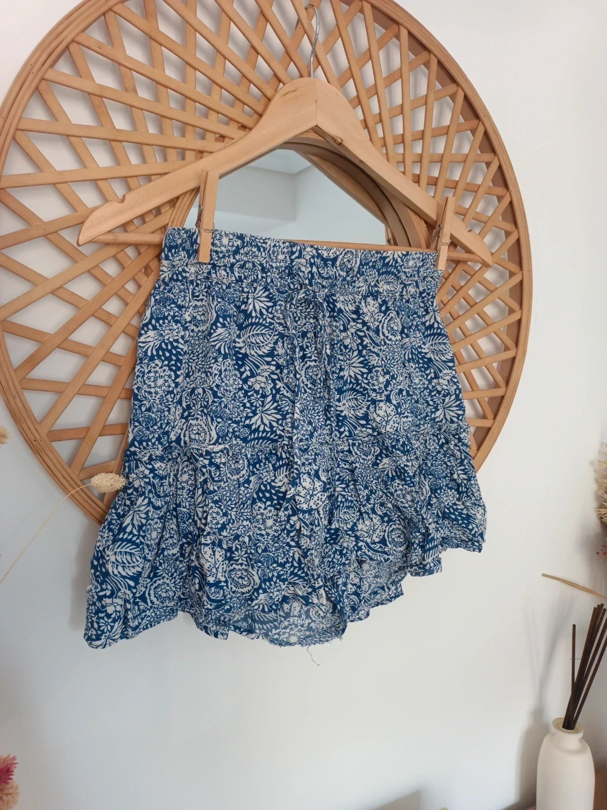 Zara Skort Blue White Print Falda Pantalón Azul Estampado Jupe Culotte Sommer Look – Zara – taille XS / 34 / 6 3