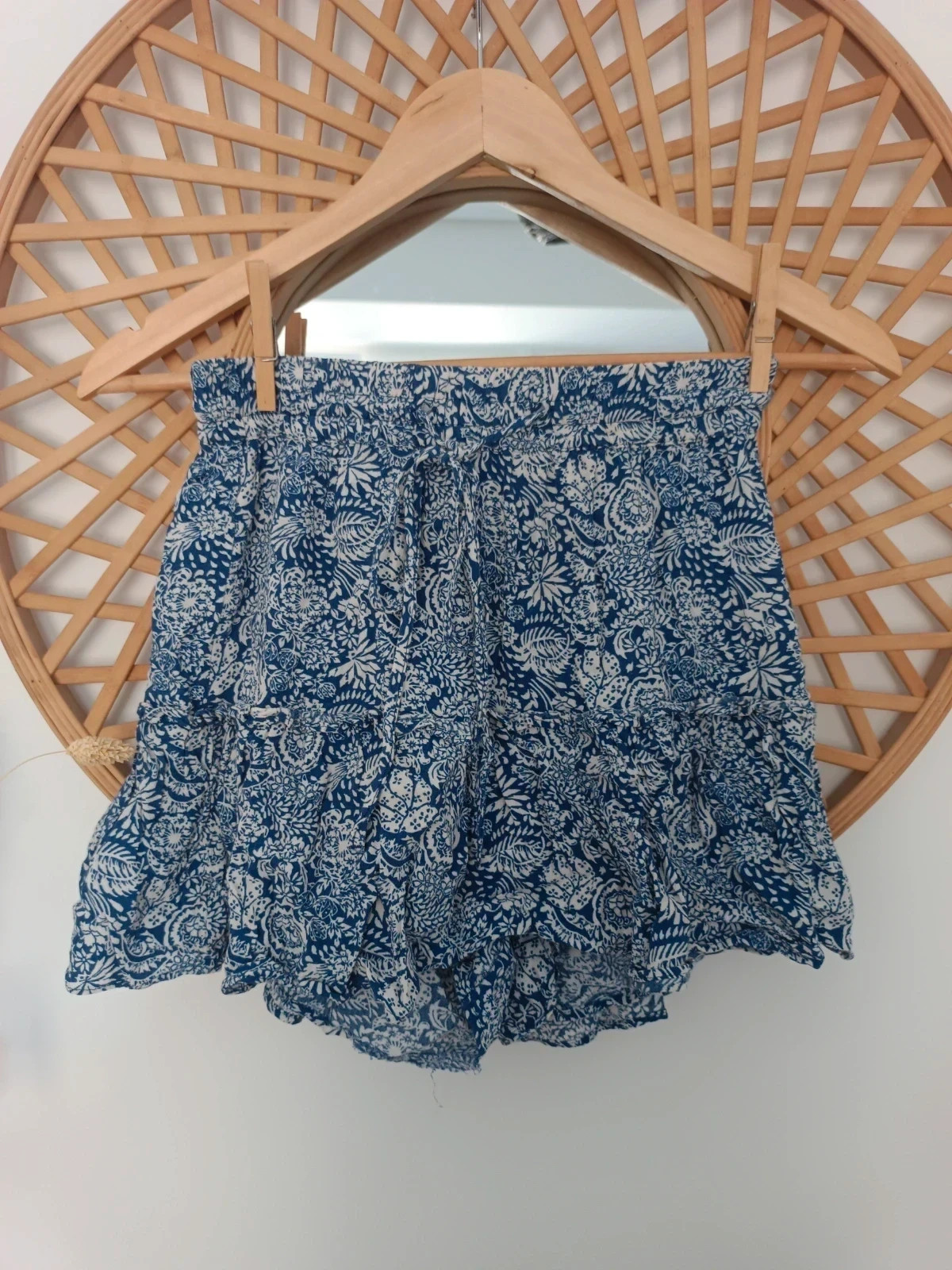 Zara Skort Blue White Print Falda Pantalón Azul Estampado Jupe Culotte Sommer Look – Zara – taille XS / 34 / 6 2