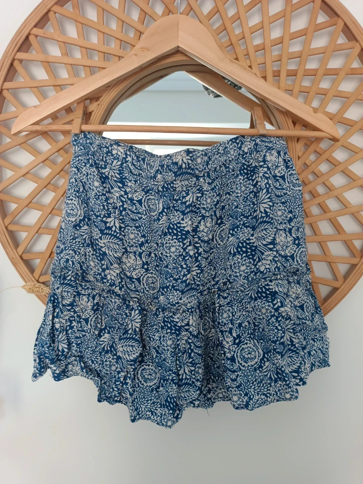Zara Skort Blue White Print Falda Pantalón Azul Estampado Jupe Culotte Sommer Look – Zara – taille XS / 34 / 6 4
