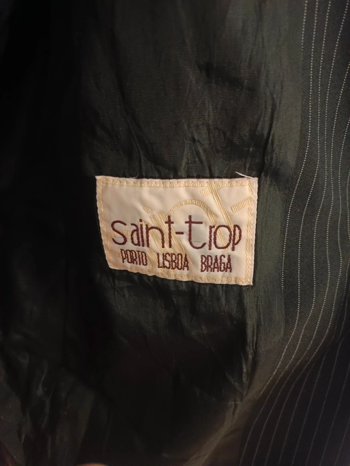 Blazer negra raya diplomática Saint-Trop sastrería clásica elegant pinstripe jacket – Saint trop – taille M / 38 / 10 5
