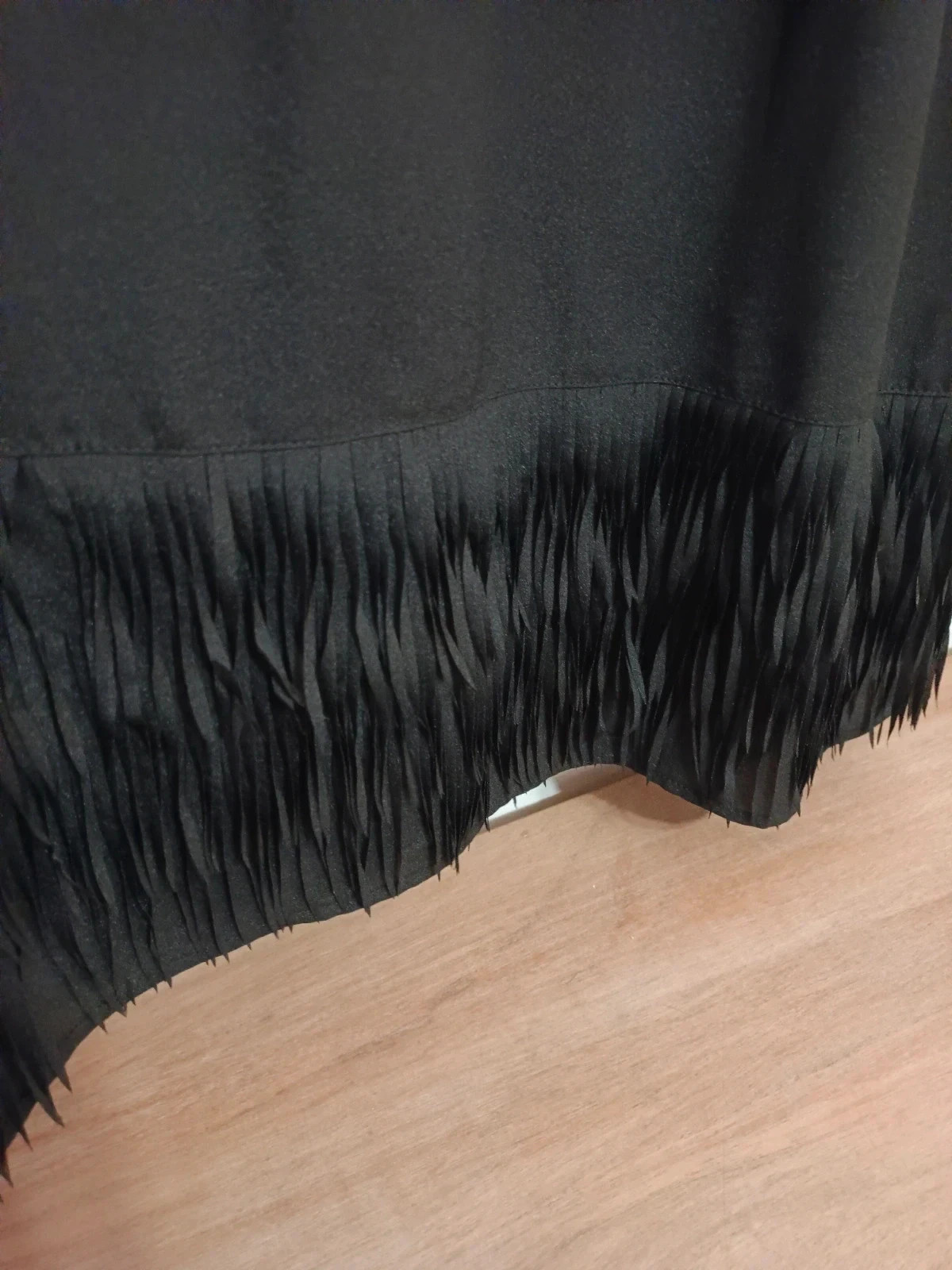 Vestido de fiesta de tirantes negro con flecos – Promod – taille S / 36 / 8 3
