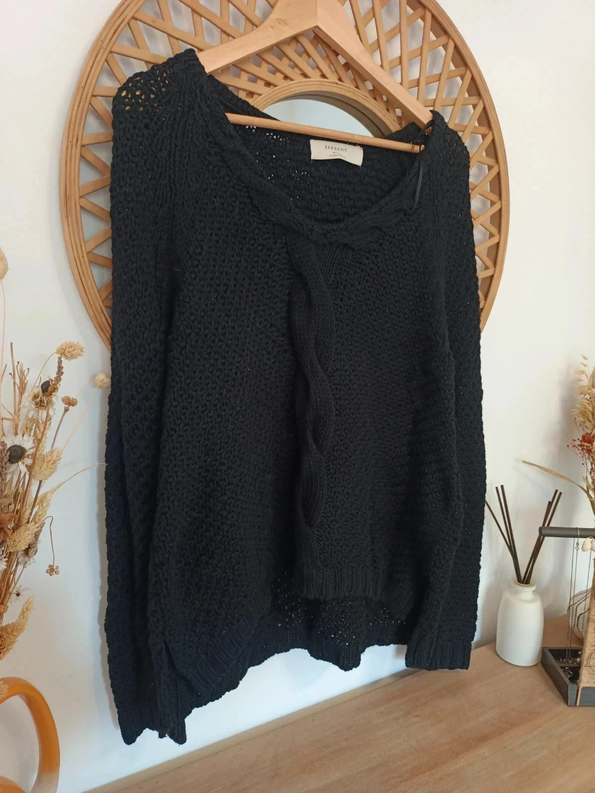 Zara Knit sweater pull jersey negro algodón size M cozy – Zara Knit – taille M / 38 / 10 3