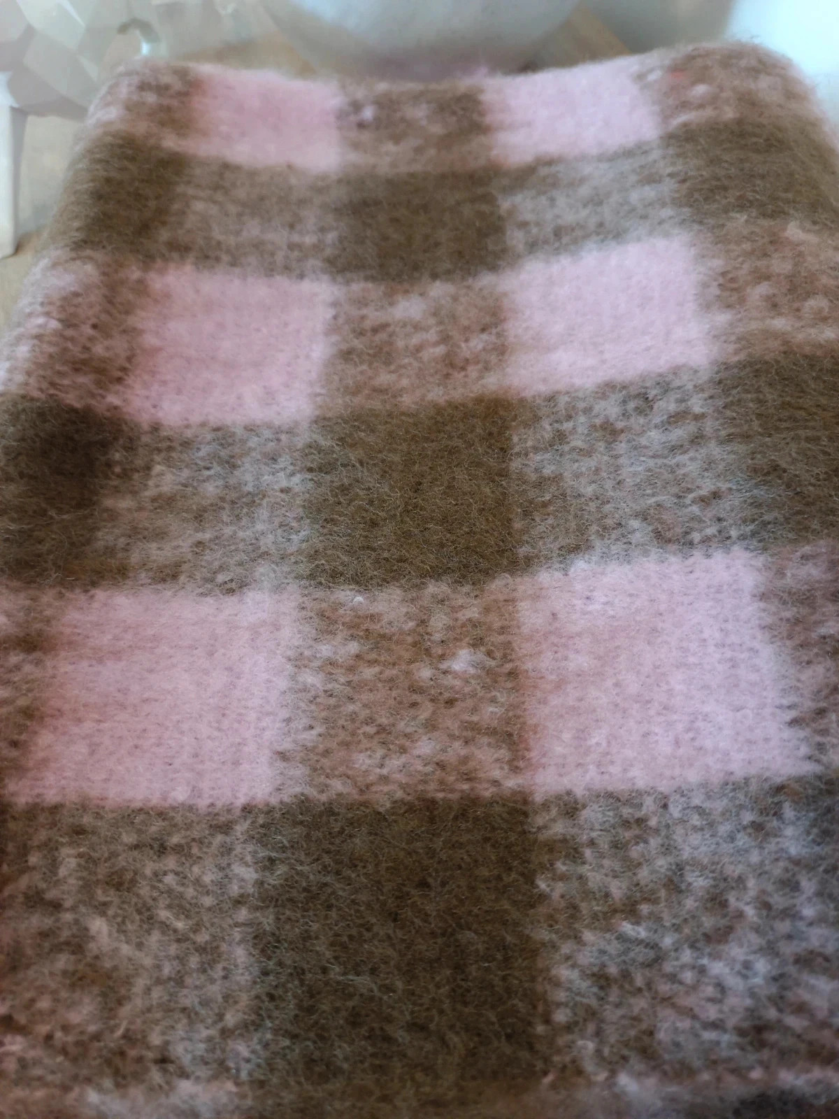 Bufanda scarf écharpe a cuadros rosa & marrón | soft wool look | cozy winter accessory – Local – taille Taille unique 5