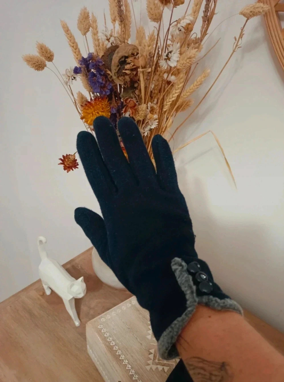 Guantes 100%algodón azul marino, muy calentitos – taille S 3
