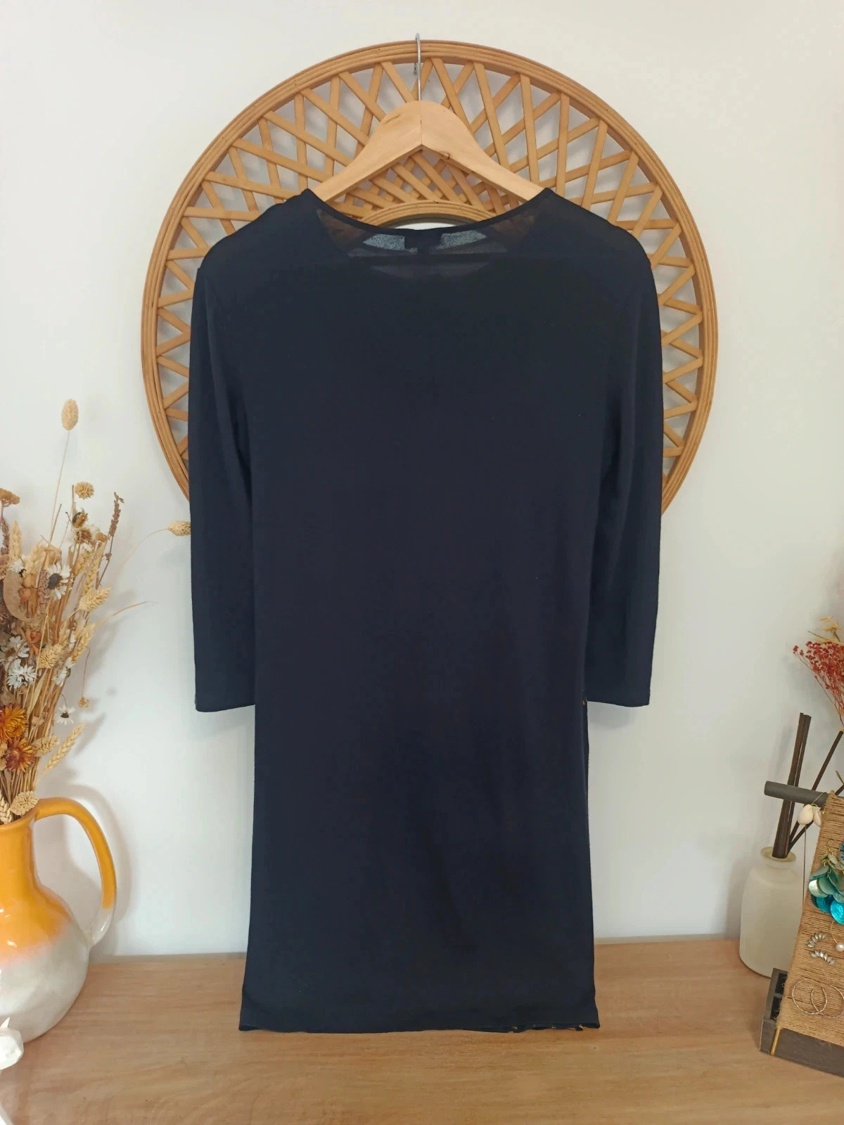 Vestido Trucco EUR 36 – printed dress navy gold – blusón elegante mujer – Trucco – taille S / 36 / 8 4