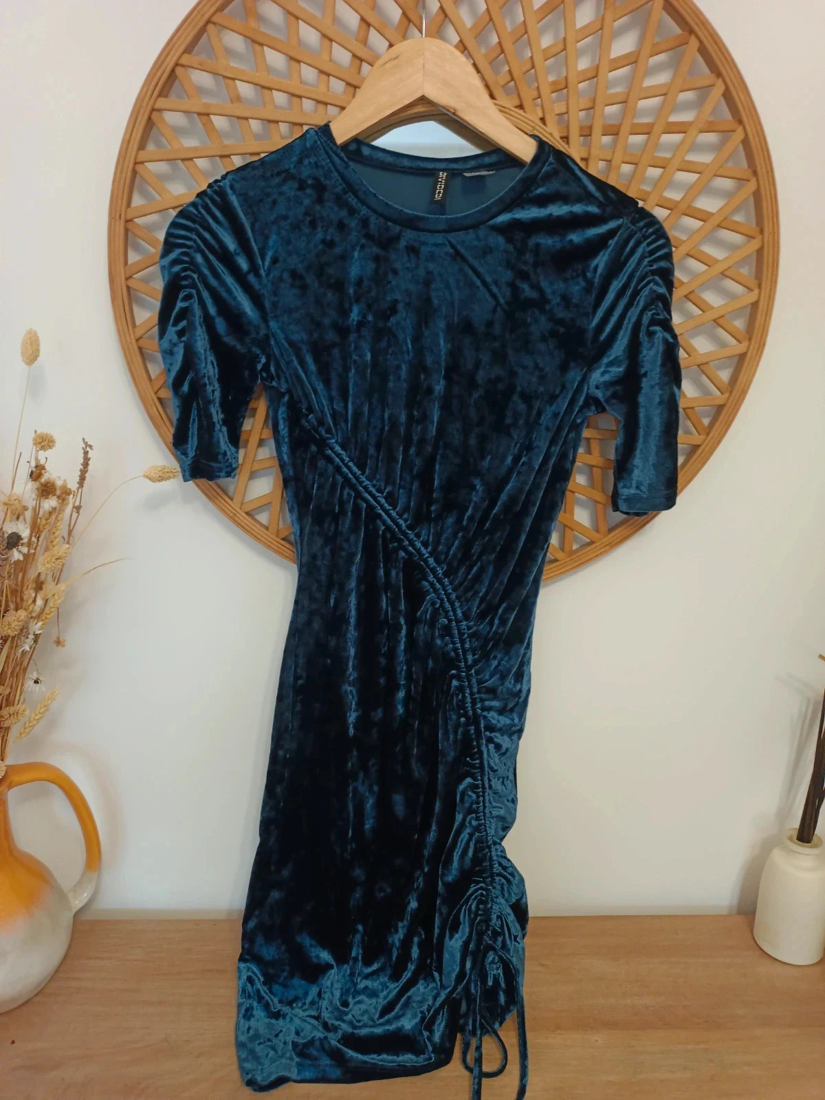 Velvet Vestido Azul Marino terciopelo– Party Night Dress Divided – H&M Divided – taille S 2