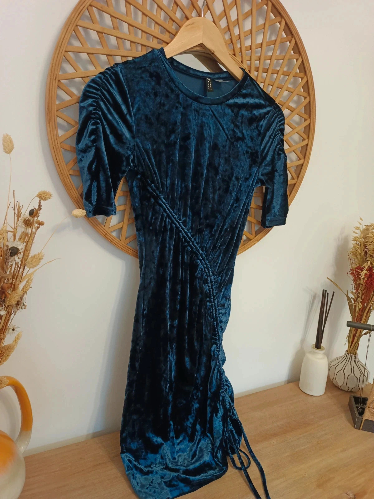 Velvet Vestido Azul Marino terciopelo– Party Night Dress Divided – H&M Divided – taille S 3