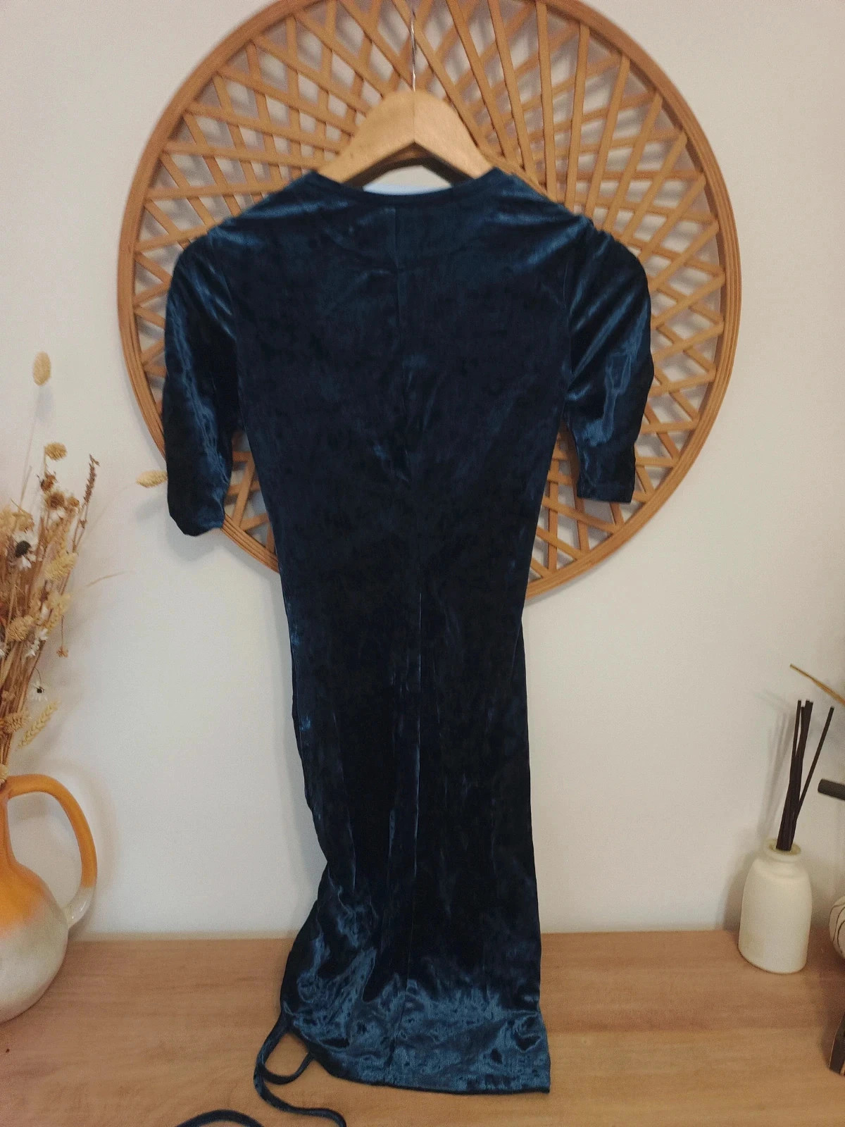 Velvet Vestido Azul Marino terciopelo– Party Night Dress Divided – H&M Divided – taille S 4