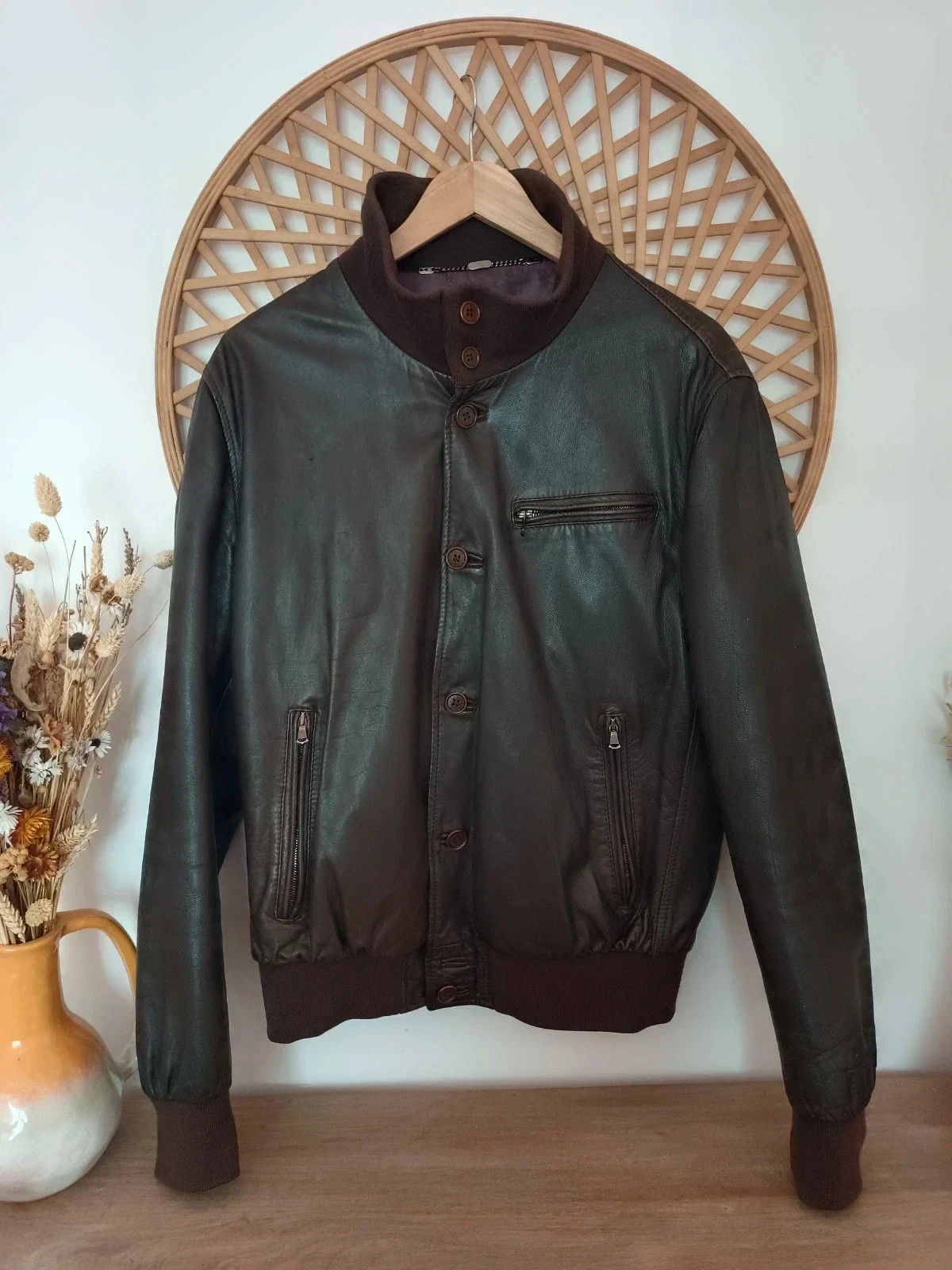 chaqueta premium vintage de cuero auténtico de la colección Brookshield Leather Collection – Brooksfield – taille L 3