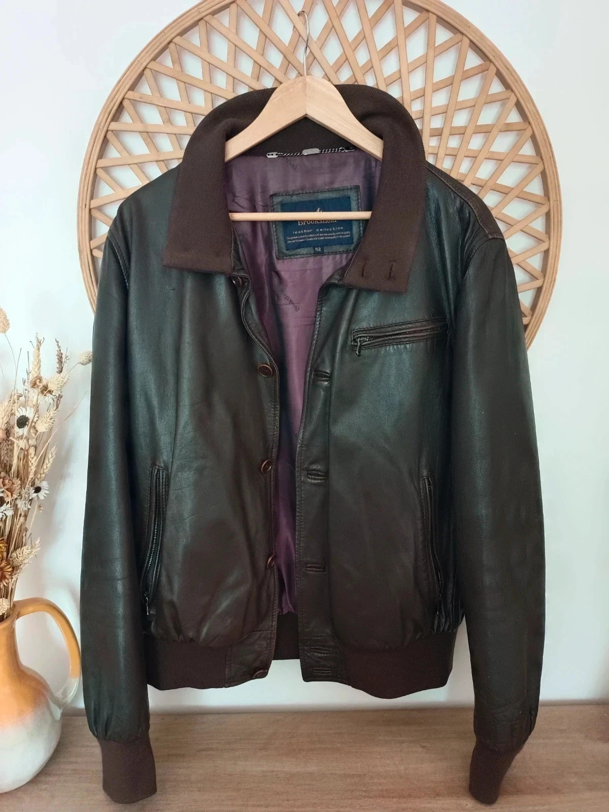 chaqueta premium vintage de cuero auténtico de la colección Brookshield Leather Collection – Brooksfield – taille L 2