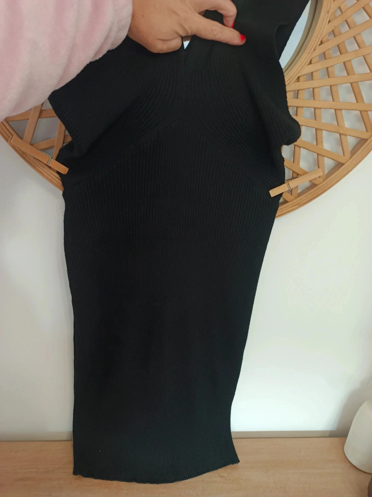 Vestido Golden Days Paris – black ribbed dress TU – vestido canalé escote profundo – Golden Days – taille Taille unique 5